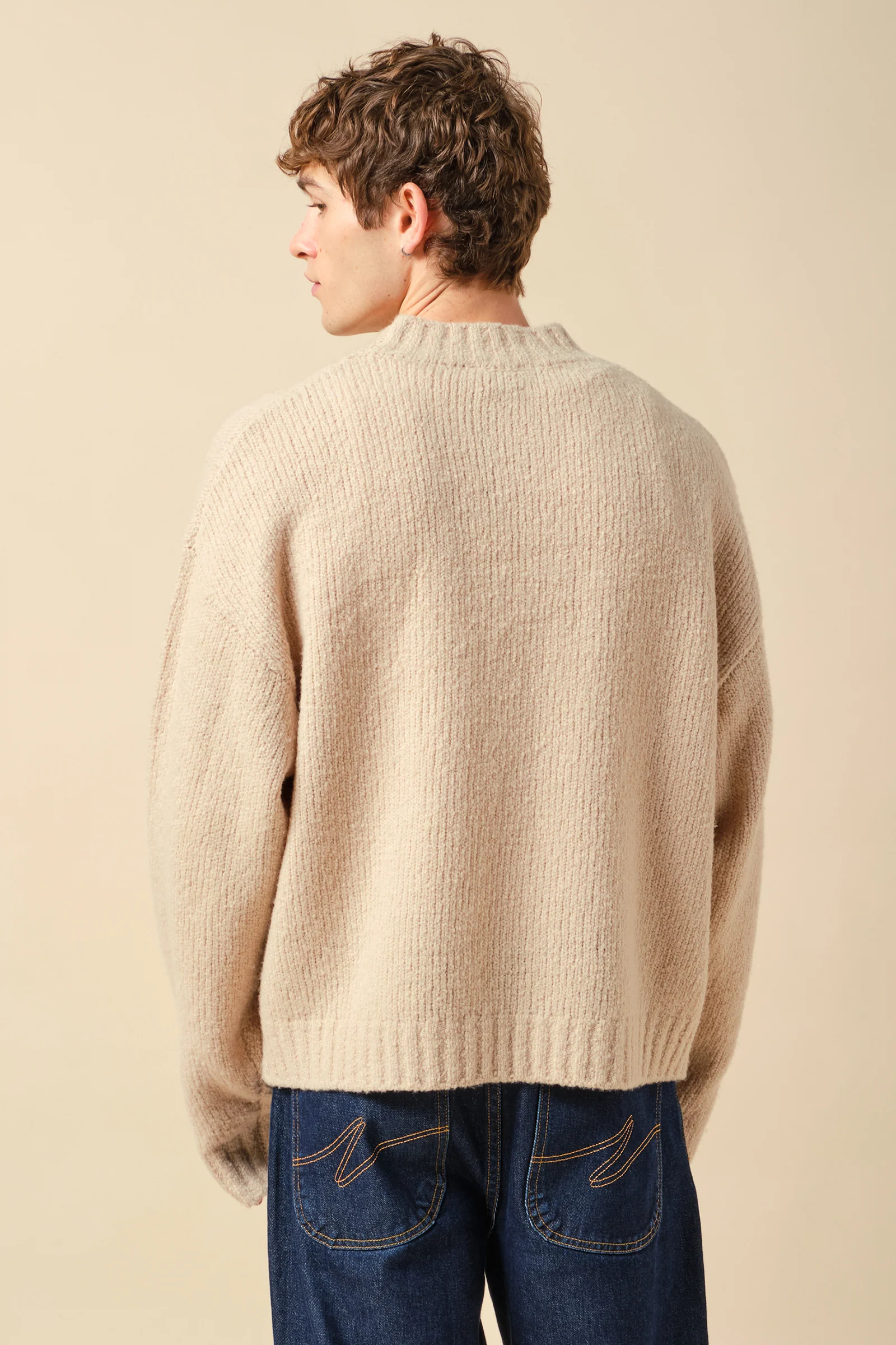 CROPPED WOOL KNIT - SAND - Image 6