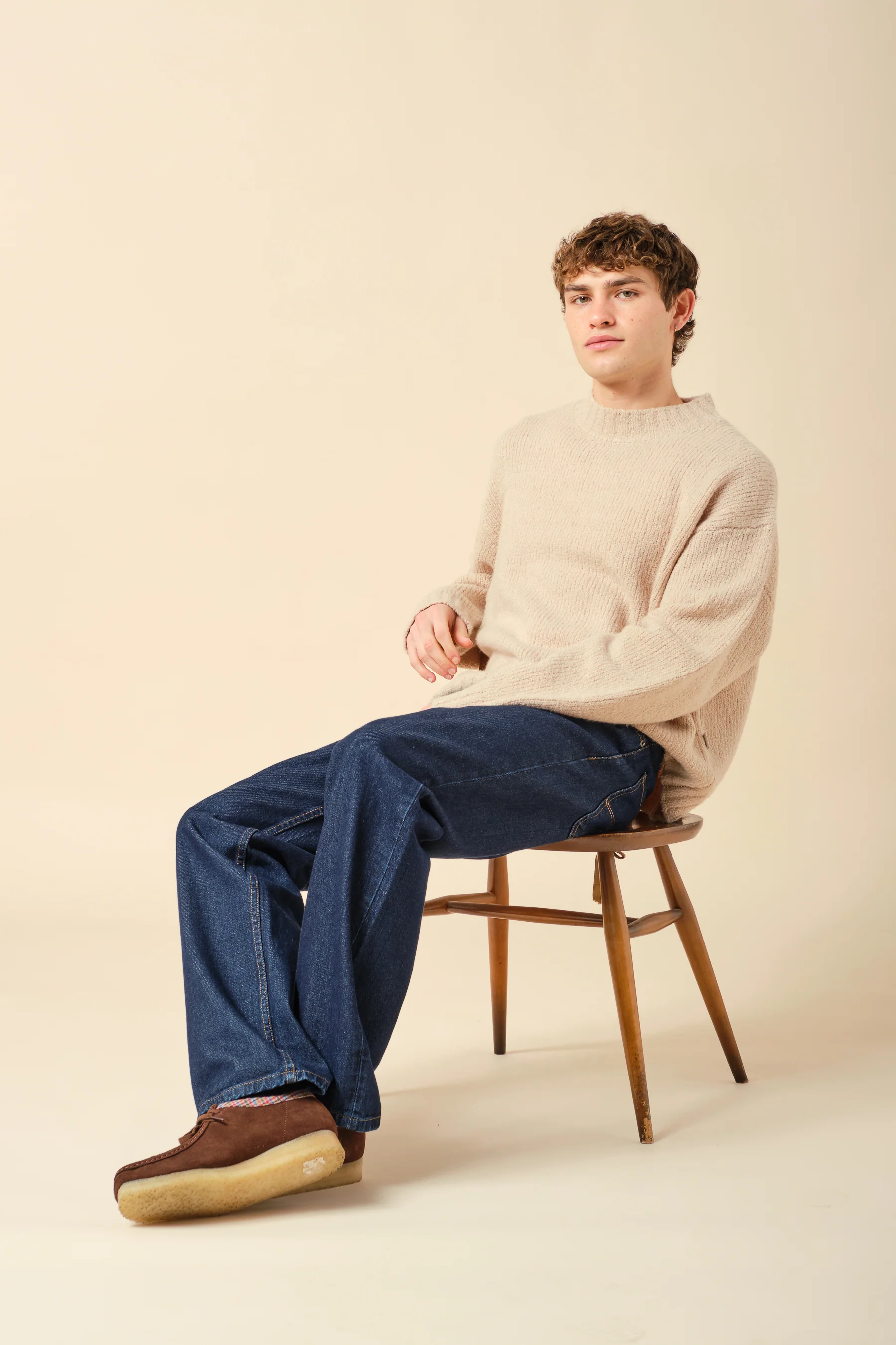 CROPPED WOOL KNIT - SAND - Image 7
