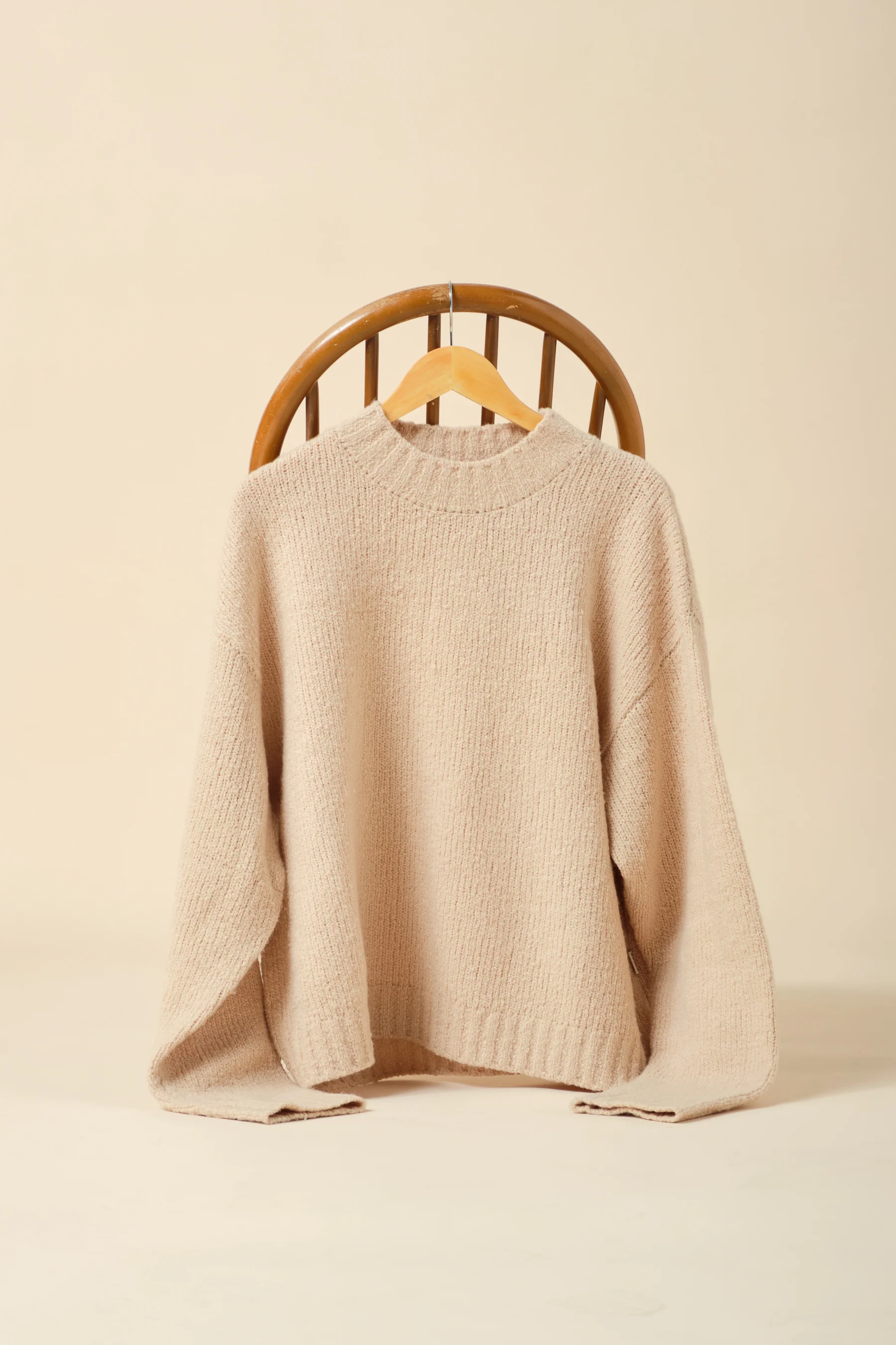 CROPPED WOOL KNIT - SAND - Image 8