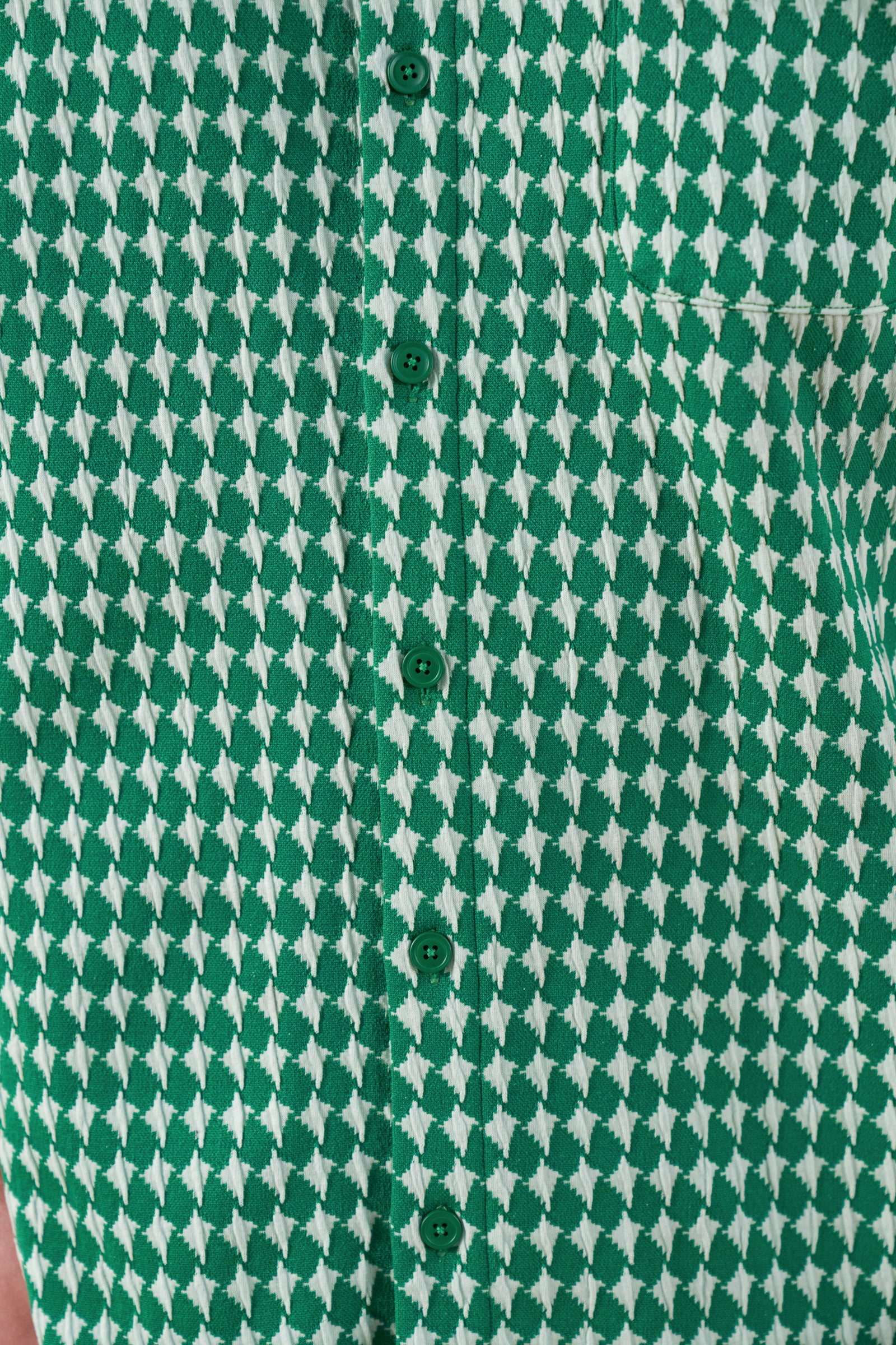 CROSS CHECK WOVEN TEXTURED POLO - KELLY GREEN - Image 6