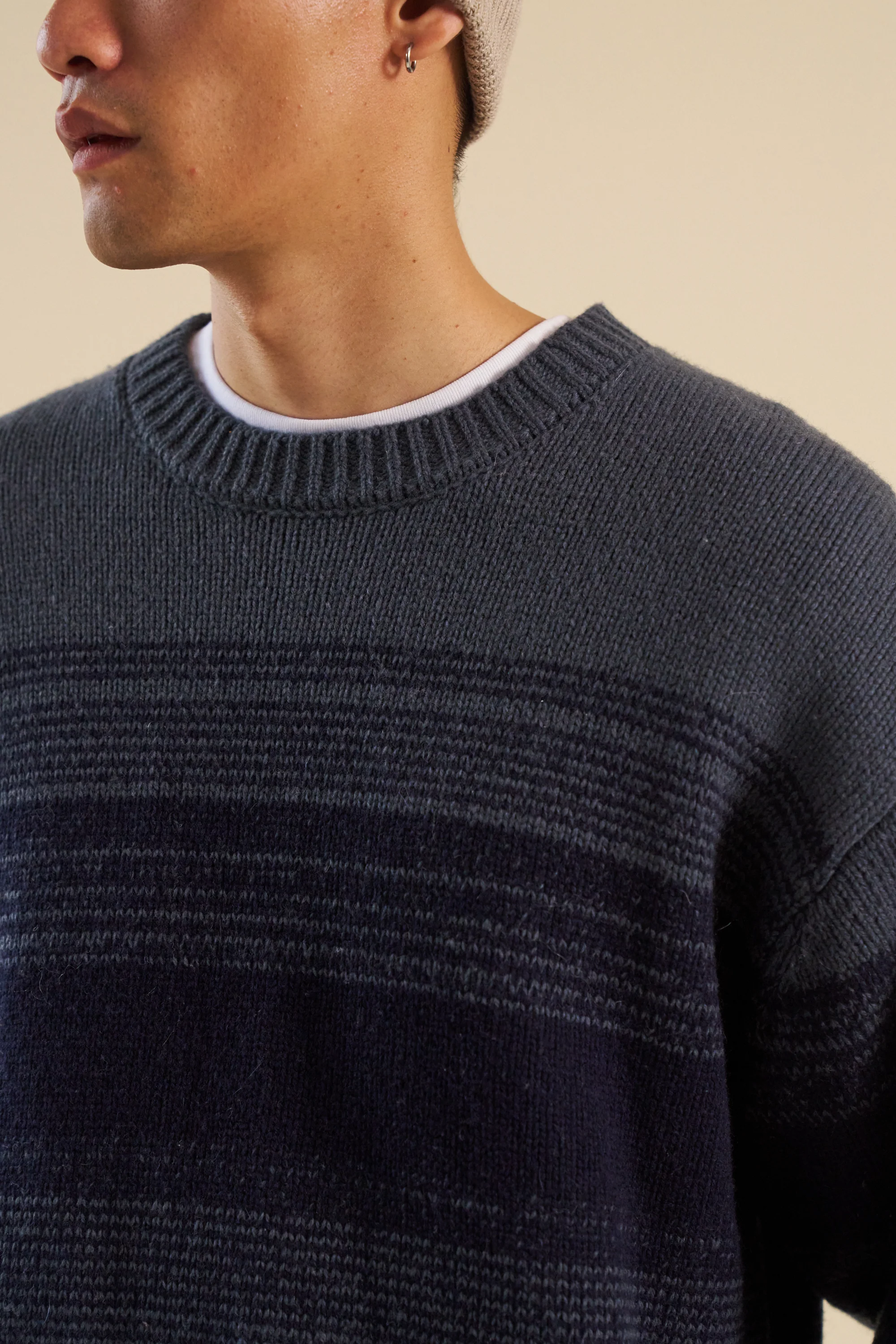 DEEP BLUE GRADIENT LAMBSWOOL SWEATER - Image 3