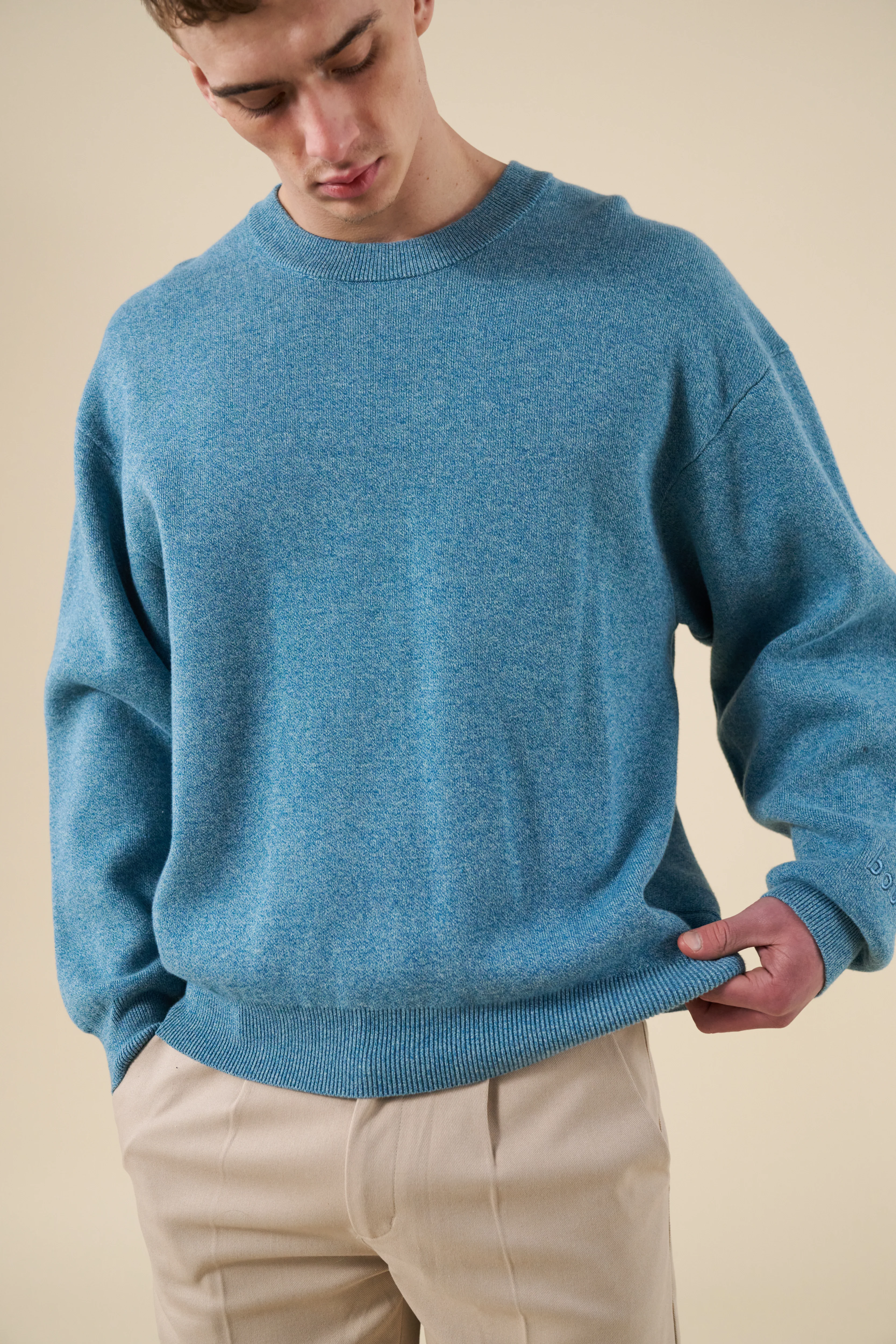 DELMAR KNIT SWEATER - AZURE BLUE - Image 3