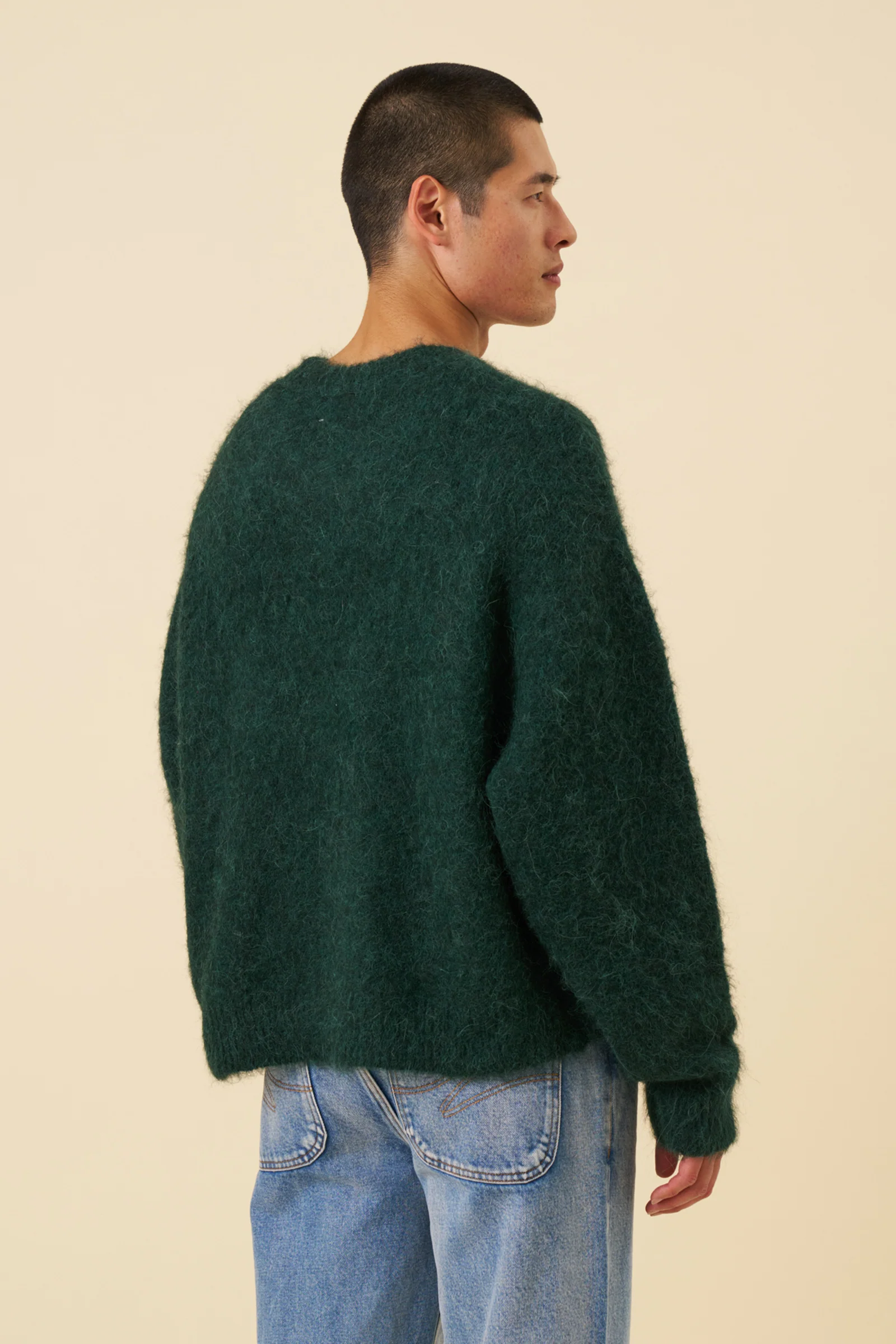 DEXTER CROPPED ALPACA KNIT - FOREST GREEN - Image 5