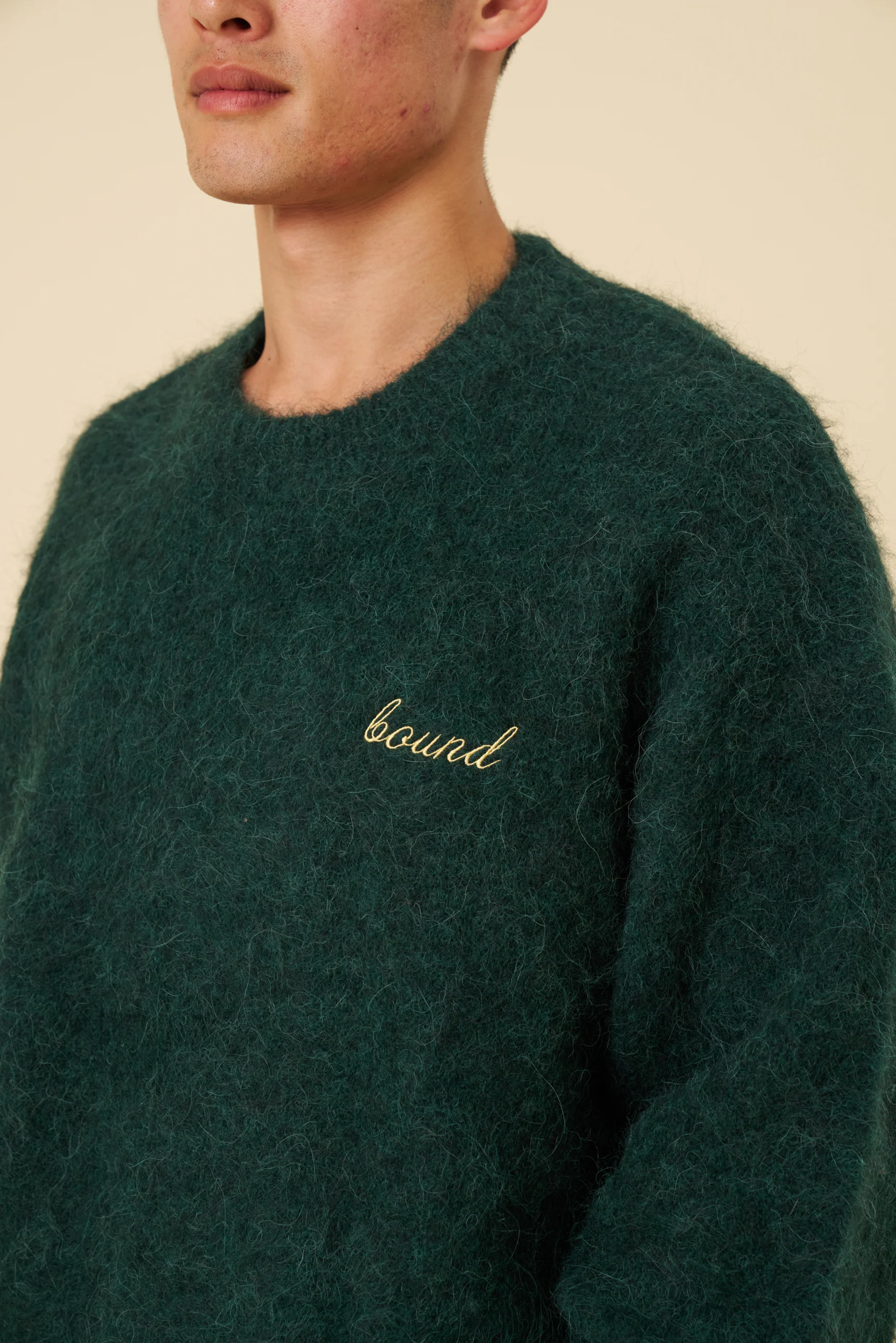 DEXTER CROPPED ALPACA KNIT - FOREST GREEN - Image 6