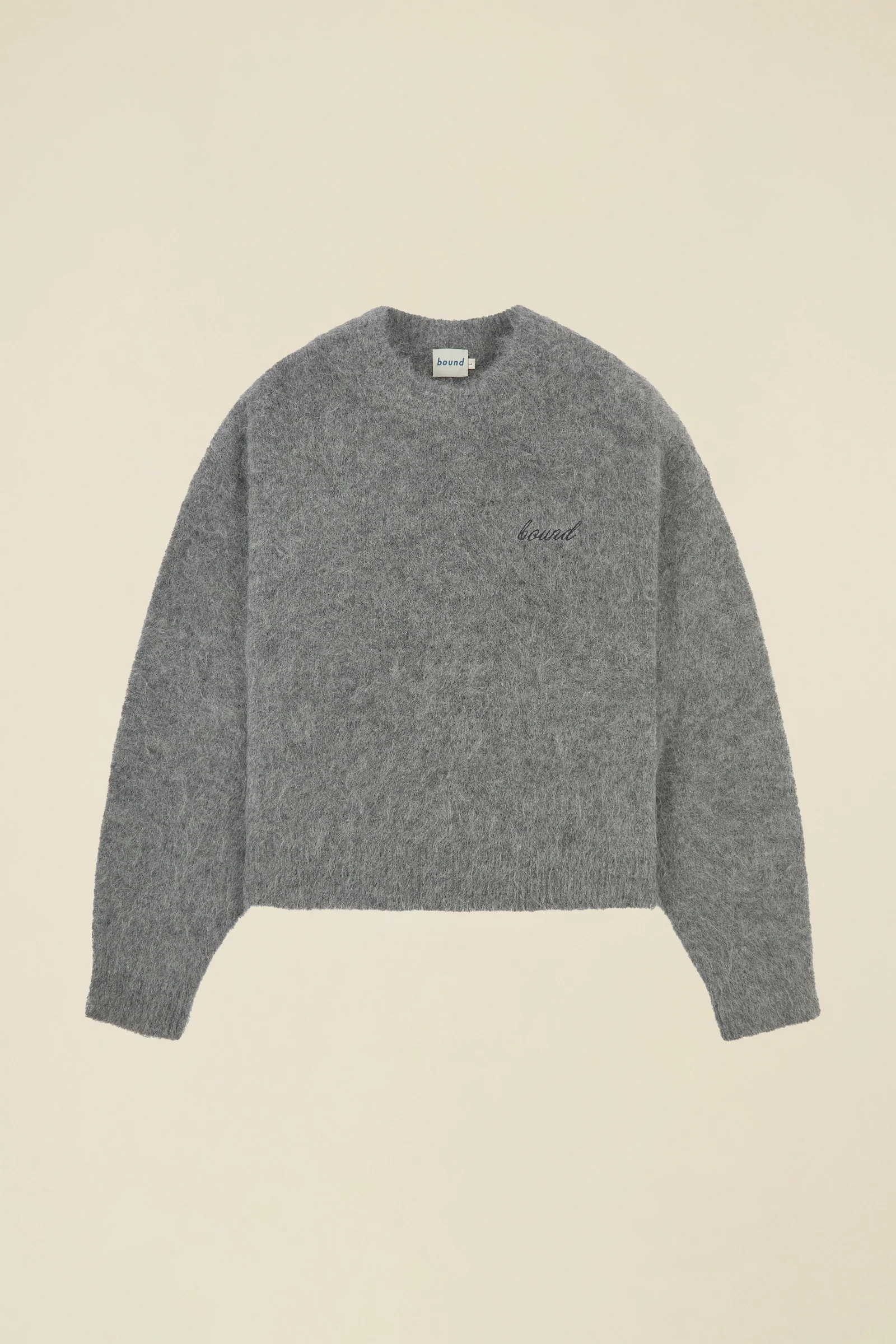 DEXTER CROPPED ALPACA KNIT - GREY - Image 10