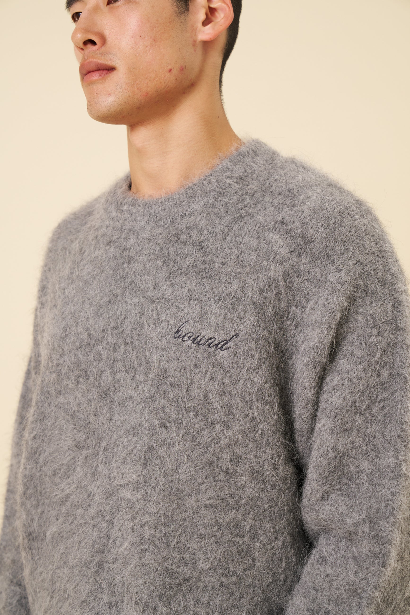 DEXTER CROPPED ALPACA KNIT - GREY - Image 5
