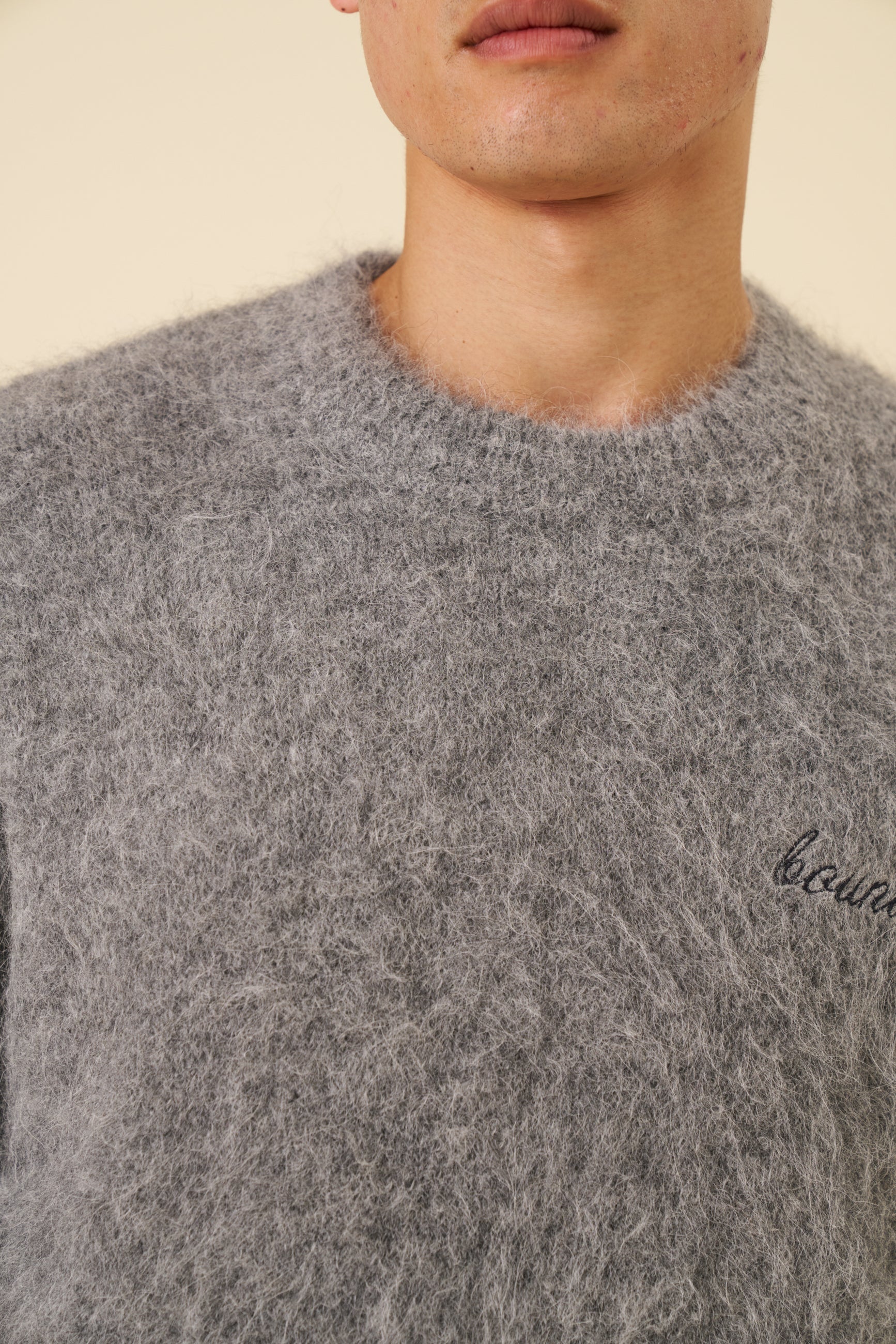 DEXTER CROPPED ALPACA KNIT - GREY - Image 6