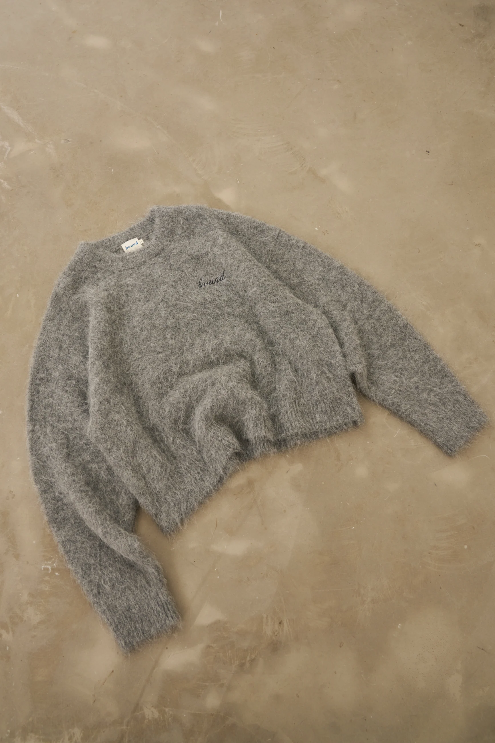 DEXTER CROPPED ALPACA KNIT - GREY - Image 8