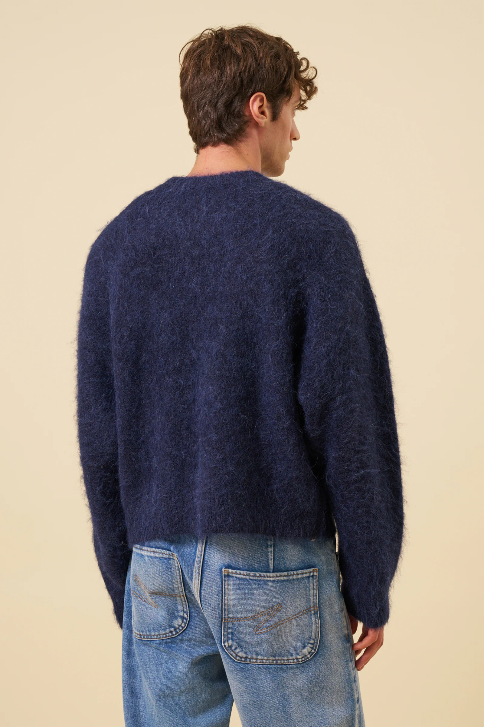 DEXTER CROPPED ALPACA KNIT - NAVY - Image 6