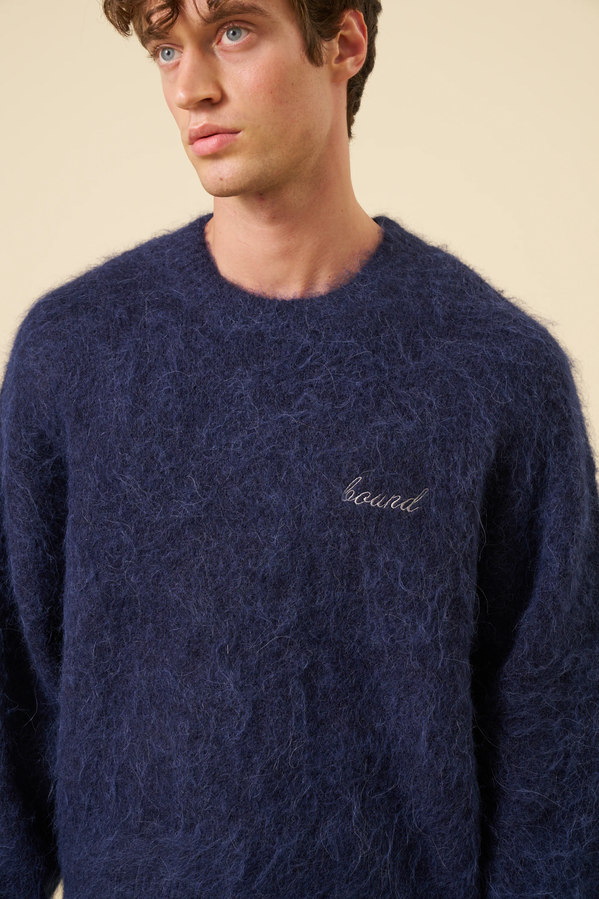 DEXTER CROPPED ALPACA KNIT - NAVY - Image 7