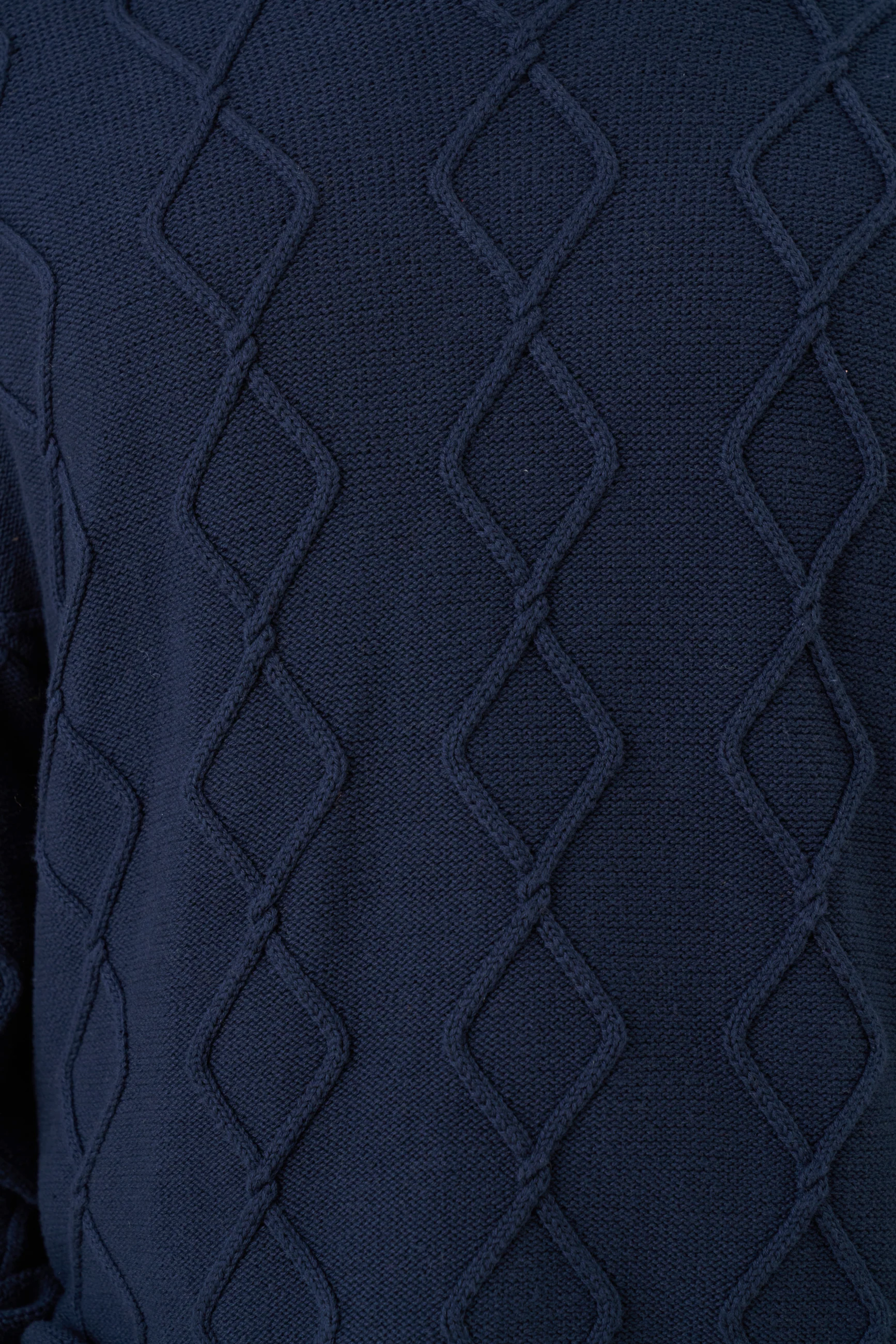 DIAMOND CABLE MOCK NECK KNIT - NAVY - Image 10
