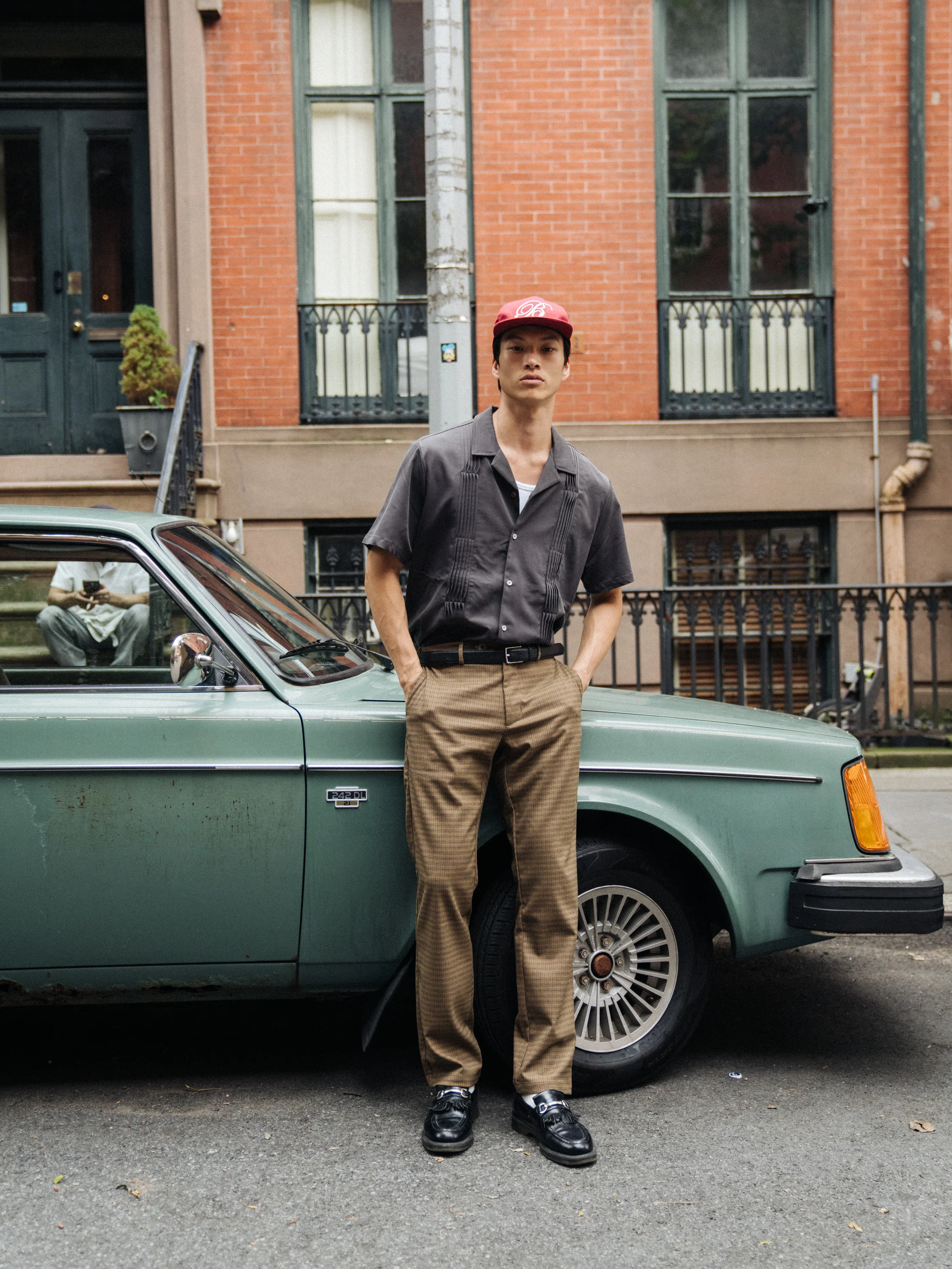 DOGTOOTH SMART TROUSER - FOX BROWN - Image 3
