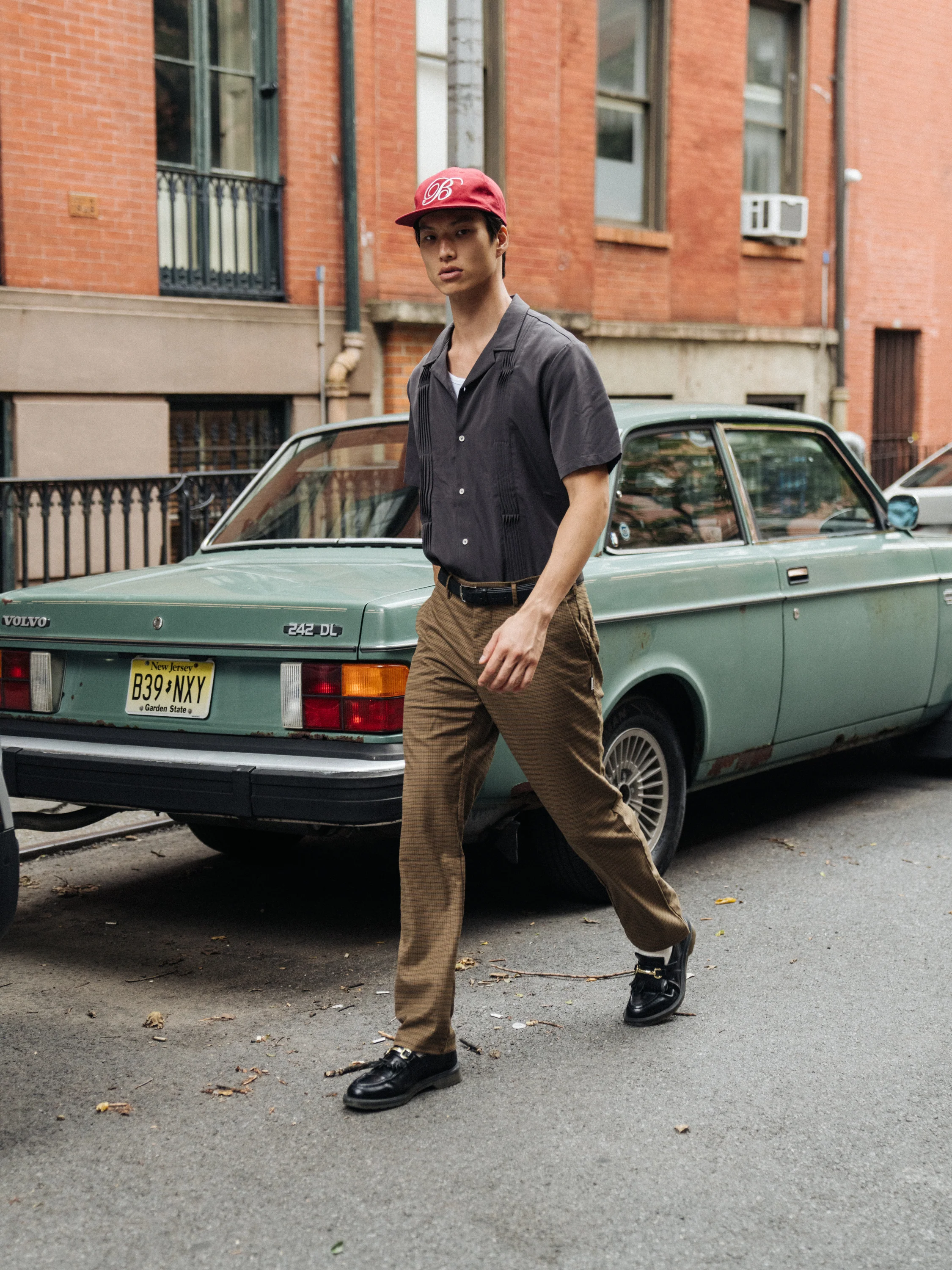 DOGTOOTH SMART TROUSER - FOX BROWN - Image 4