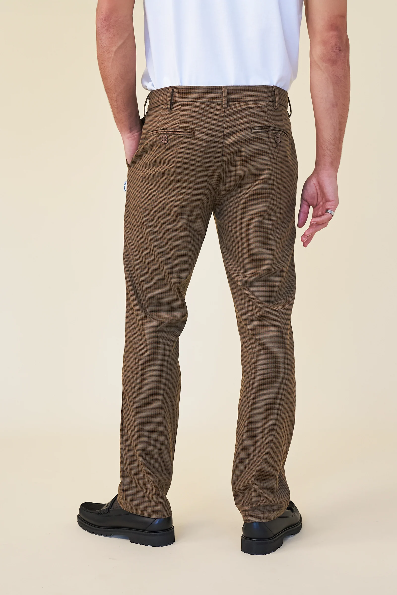 DOGTOOTH SMART TROUSER - FOX BROWN - Image 5