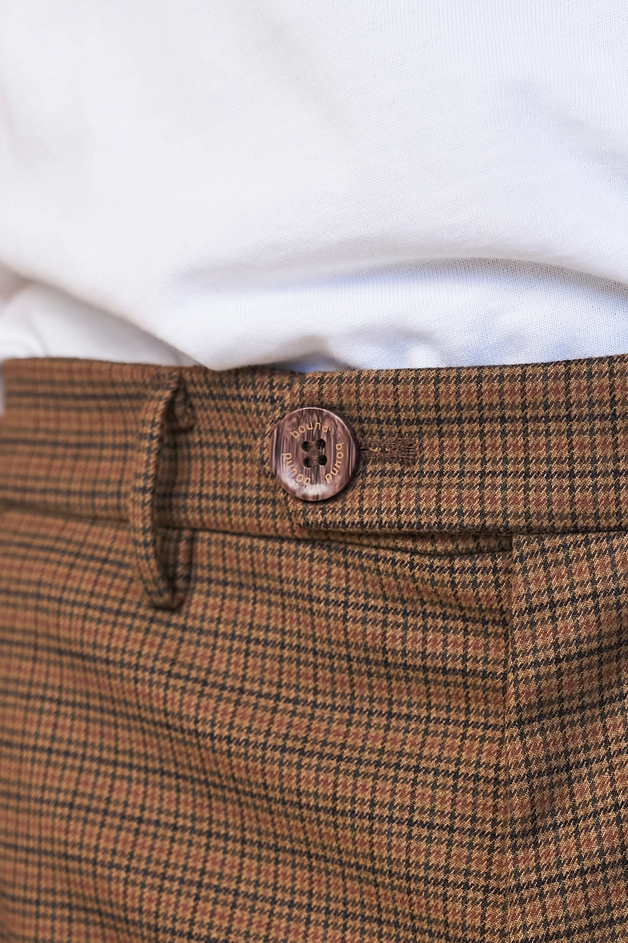 DOGTOOTH SMART TROUSER - FOX BROWN - Image 6
