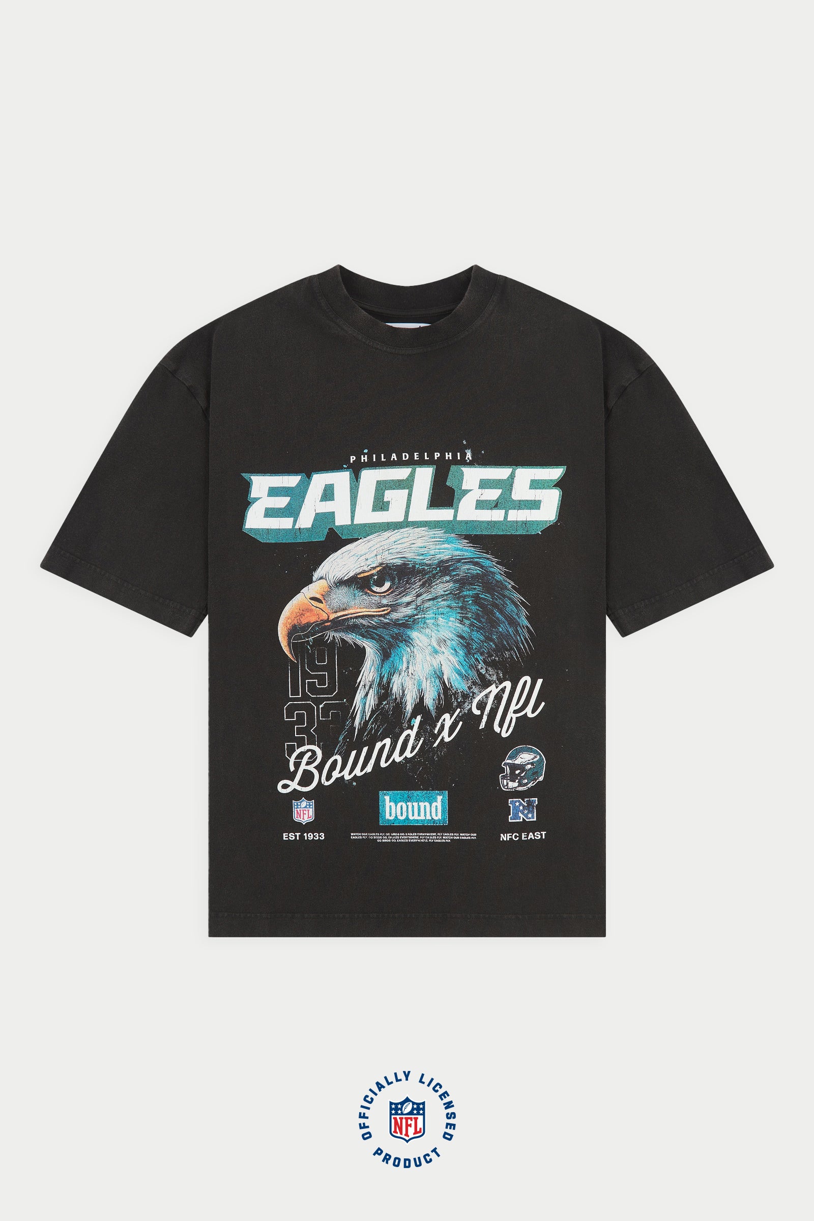 EAGLES RETRO TEE - VINTAGE WASHED BLACK