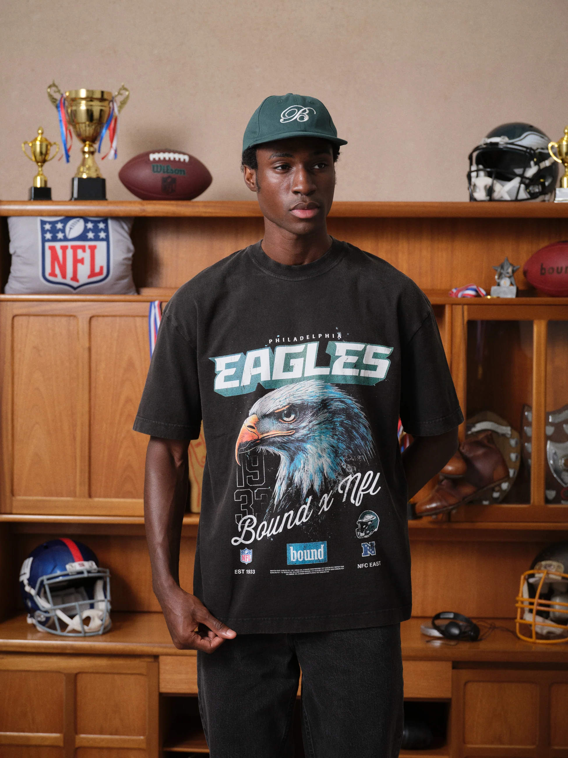 EAGLES RETRO TEE - VINTAGE WASHED BLACK - Image 5