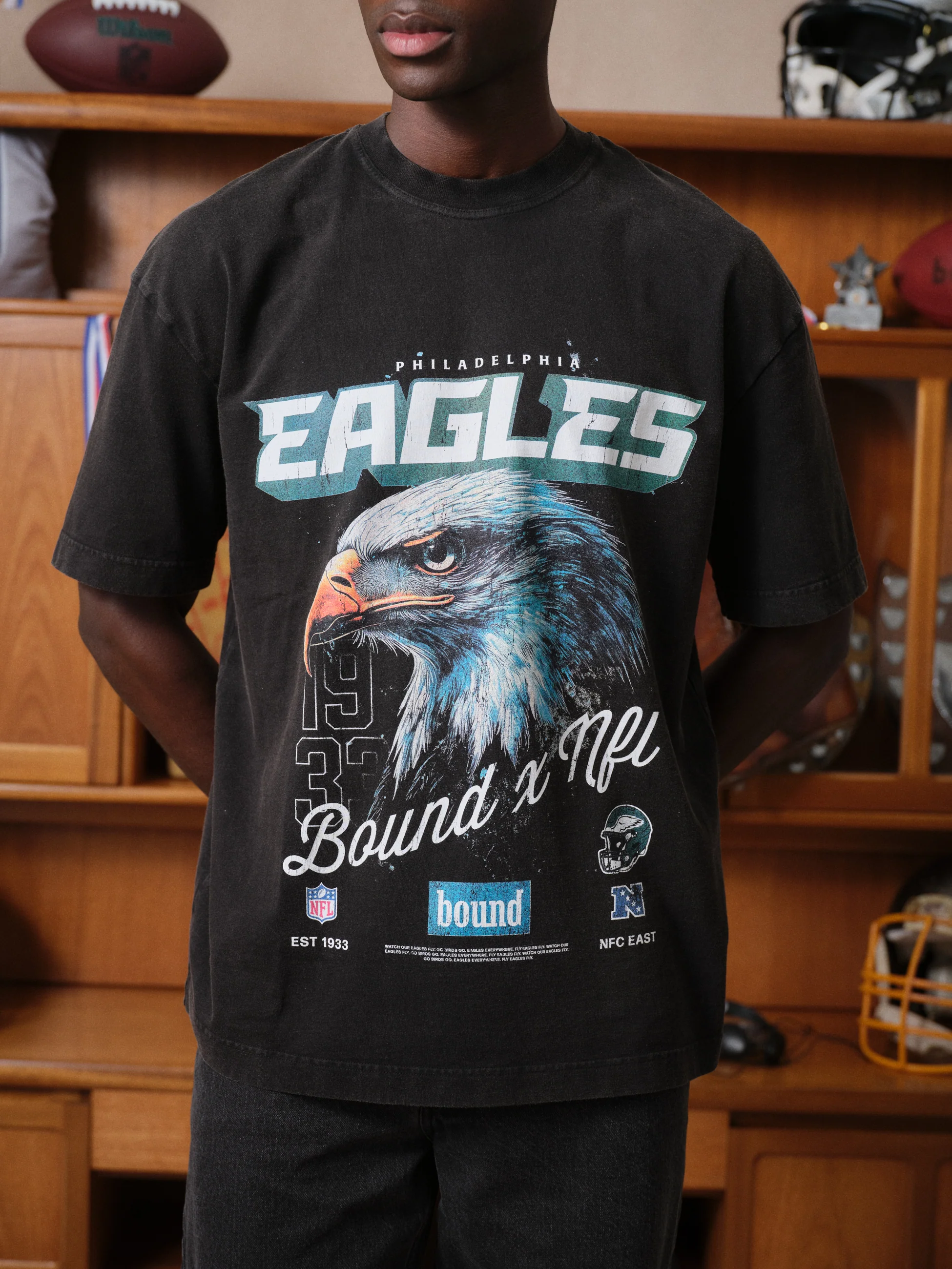 EAGLES RETRO TEE - VINTAGE WASHED BLACK - Image 7
