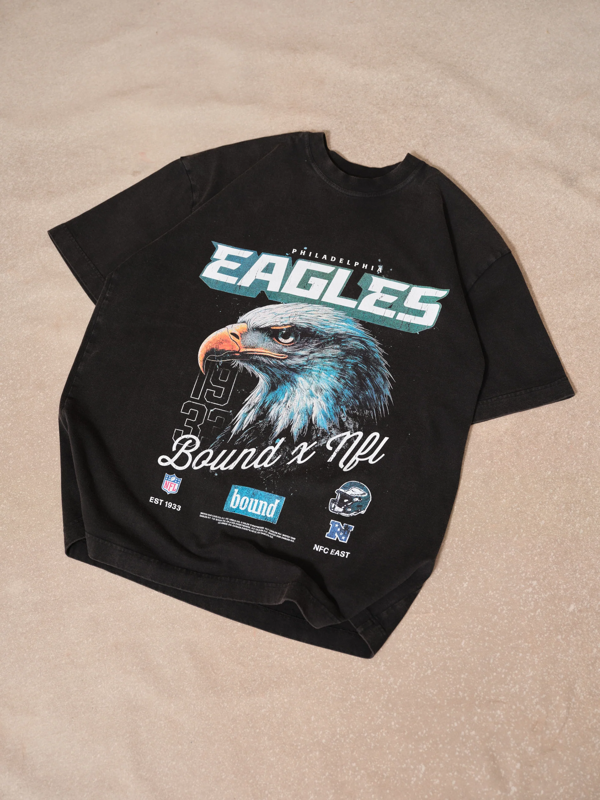 EAGLES RETRO TEE - VINTAGE WASHED BLACK - Image 9