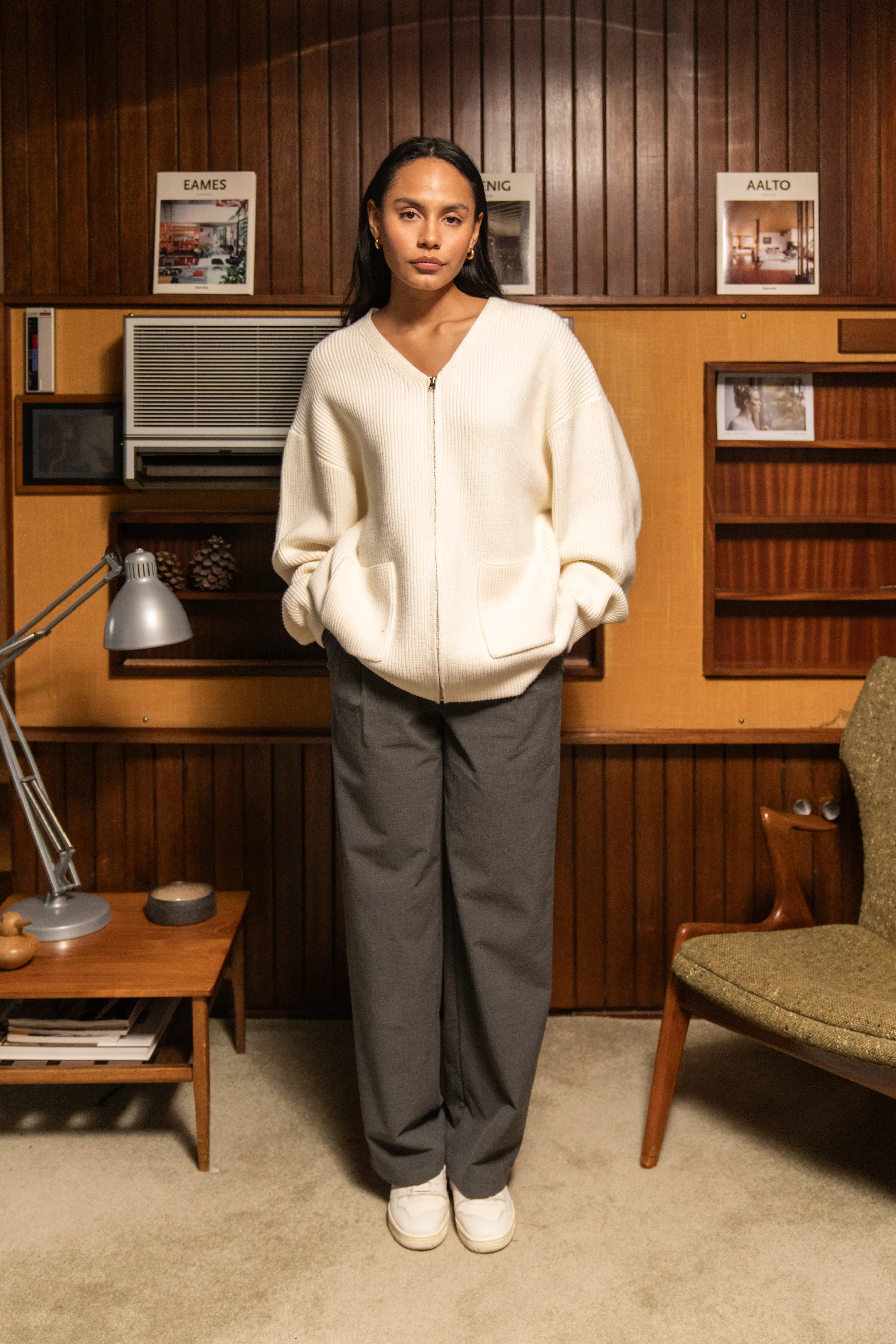 ECRU HEAVY KNITTED CARDIGAN - Image 10