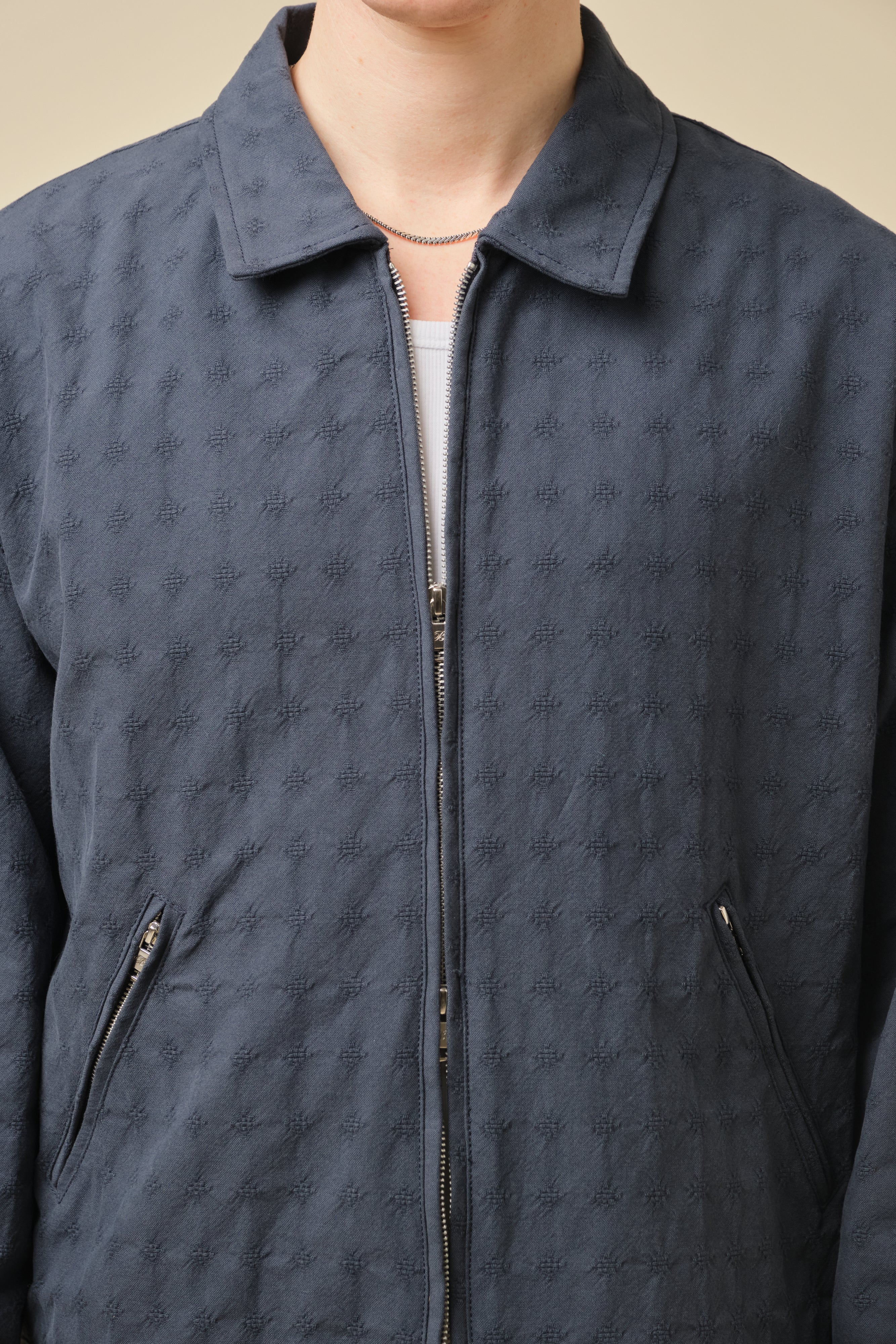 EMBROIDERED RIBIERA JACKET - NAVY - Image 4