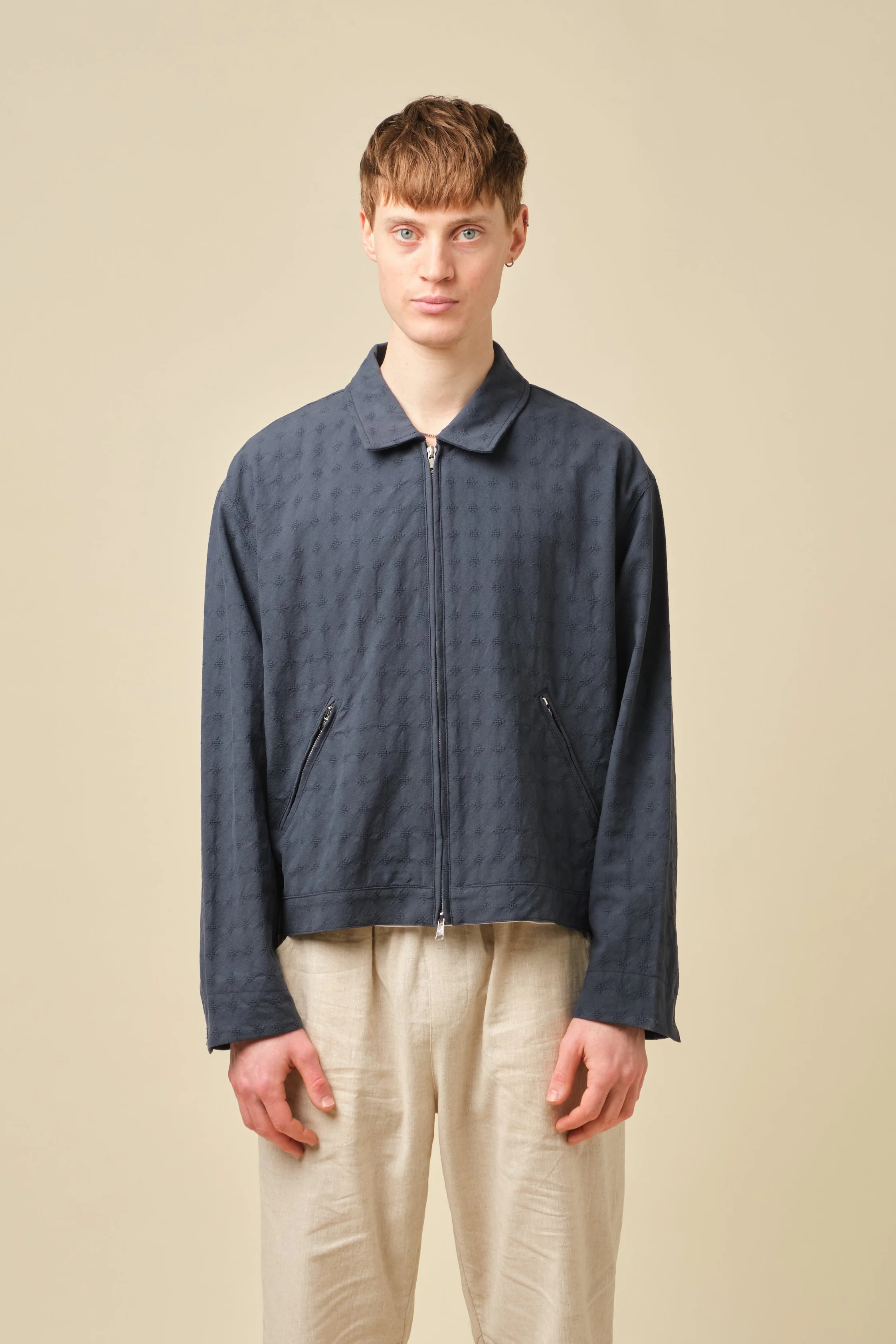 EMBROIDERED RIBIERA JACKET - NAVY - Image 9