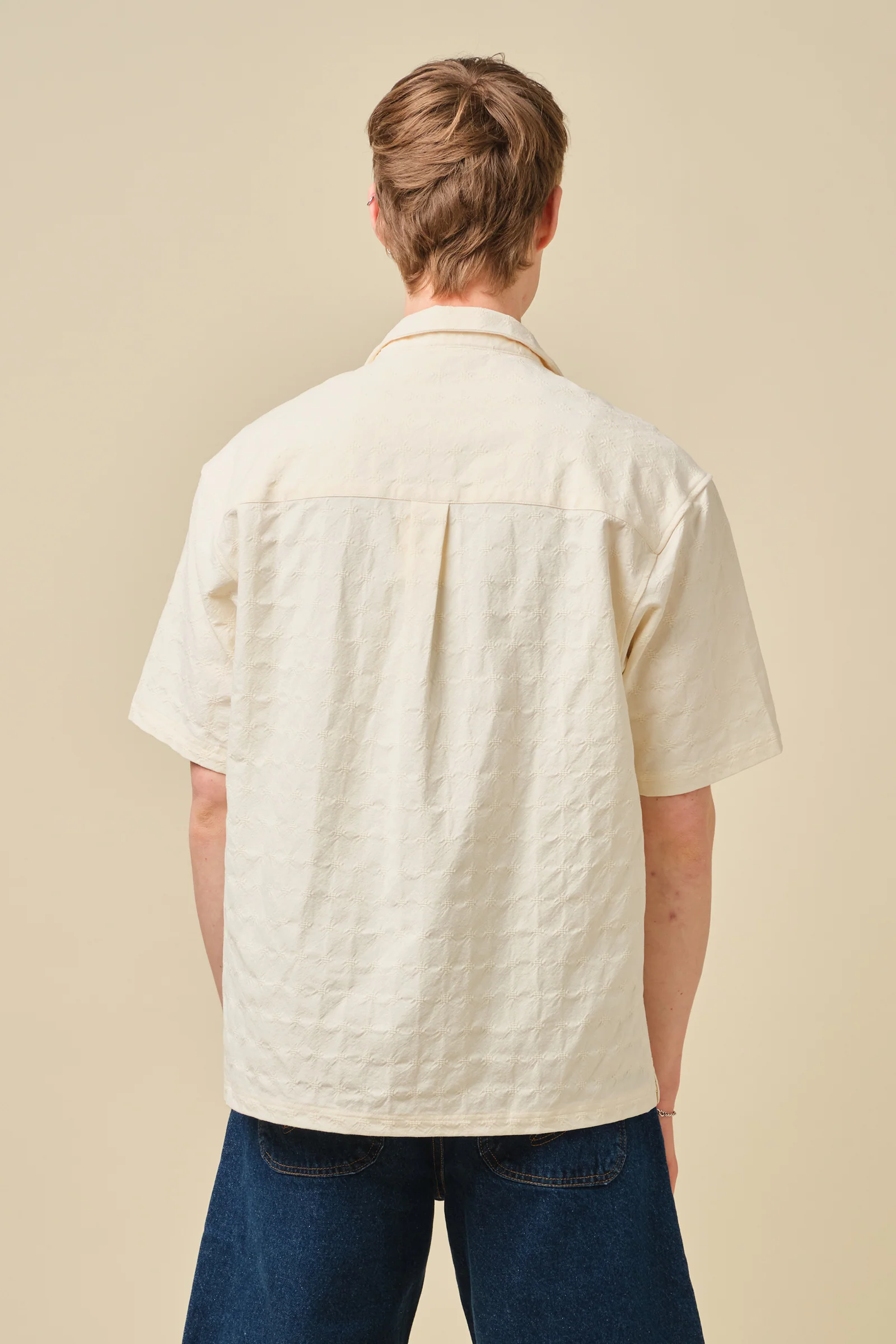 EMBROIDERED RIBIERA SHIRT - CREAM - Image 5
