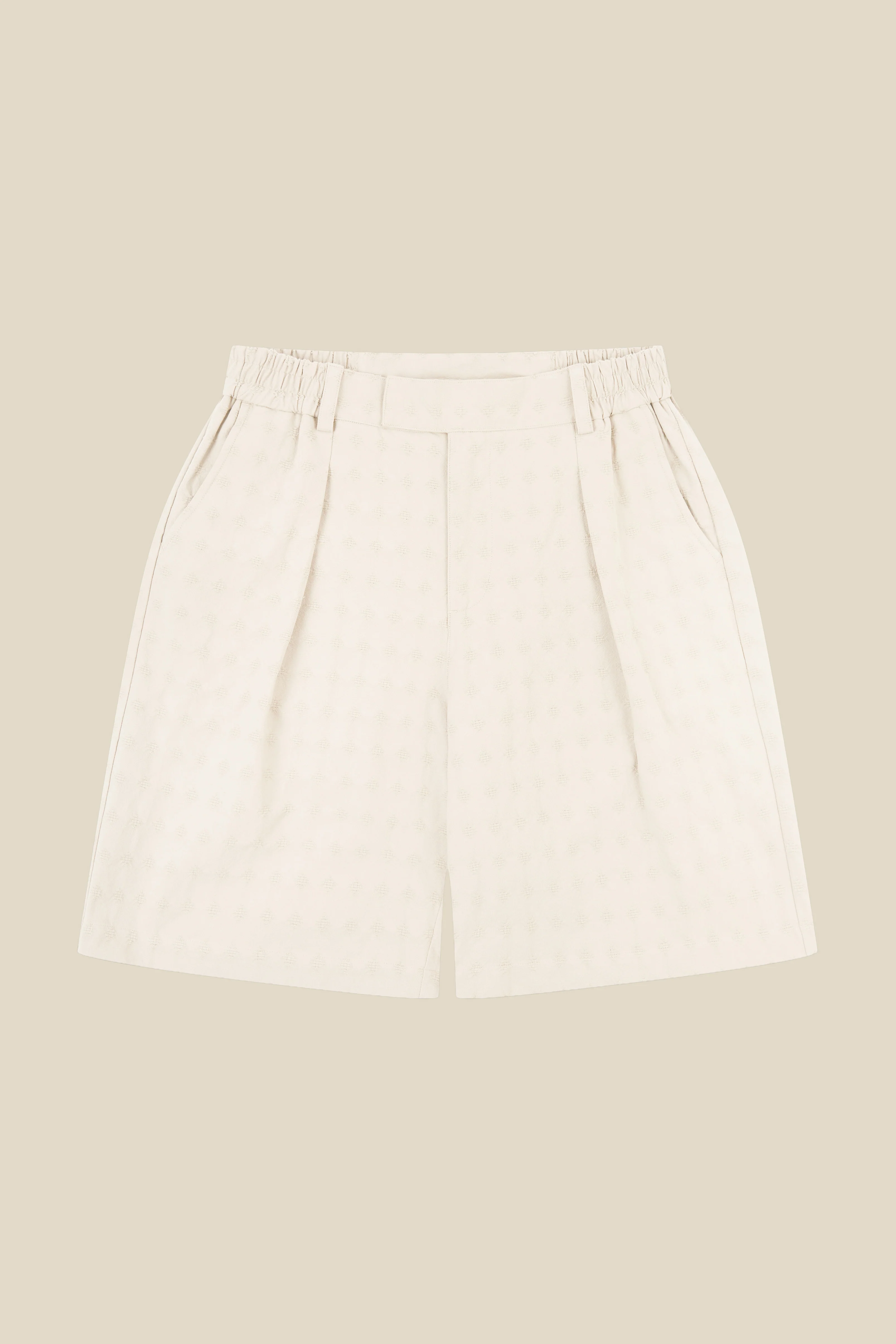 EMBROIDERED RIBIERA SHORTS - CREAM - Image 7
