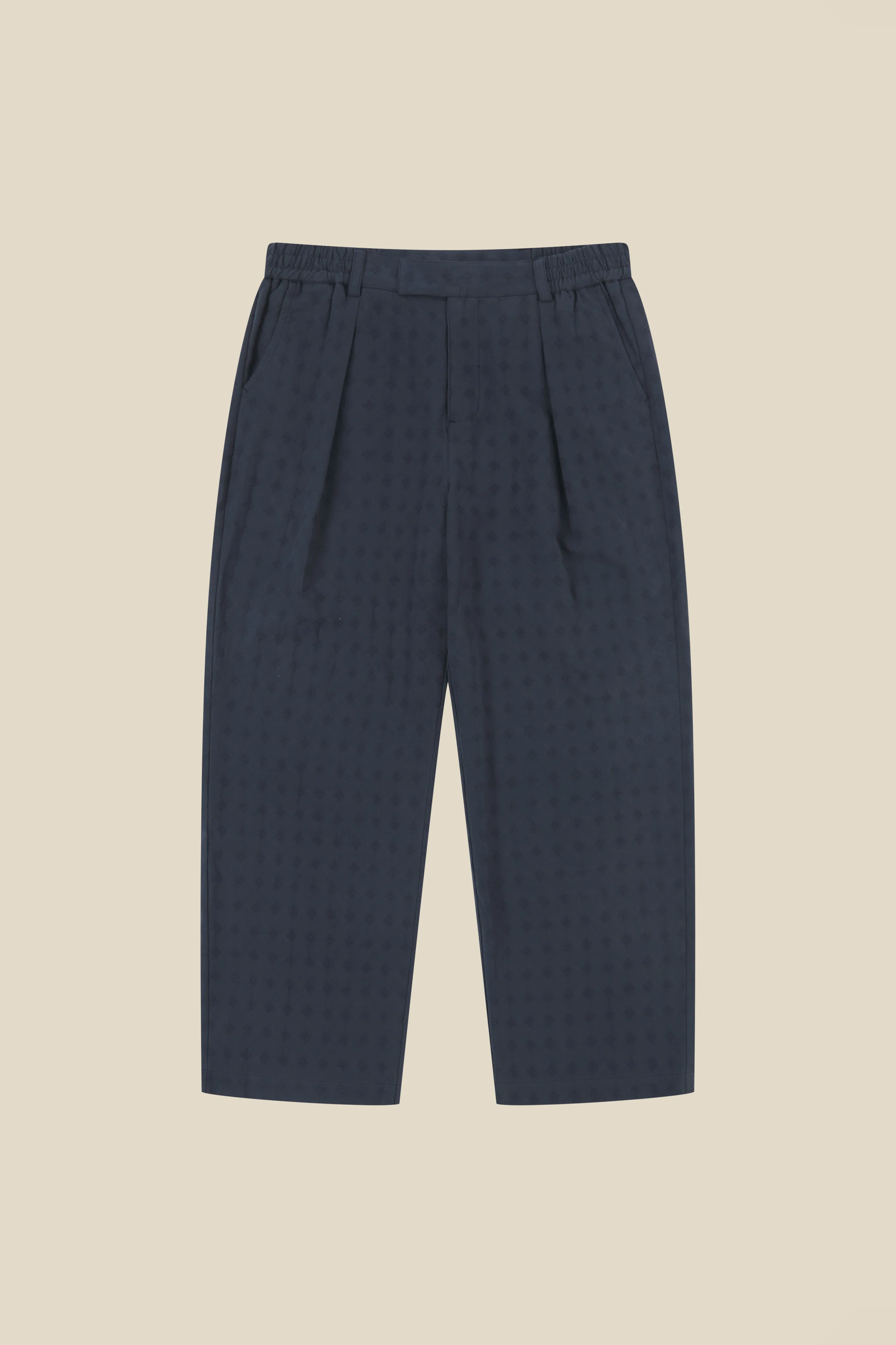 EMBROIDERED RIBIERA TROUSERS - NAVY - Image 7