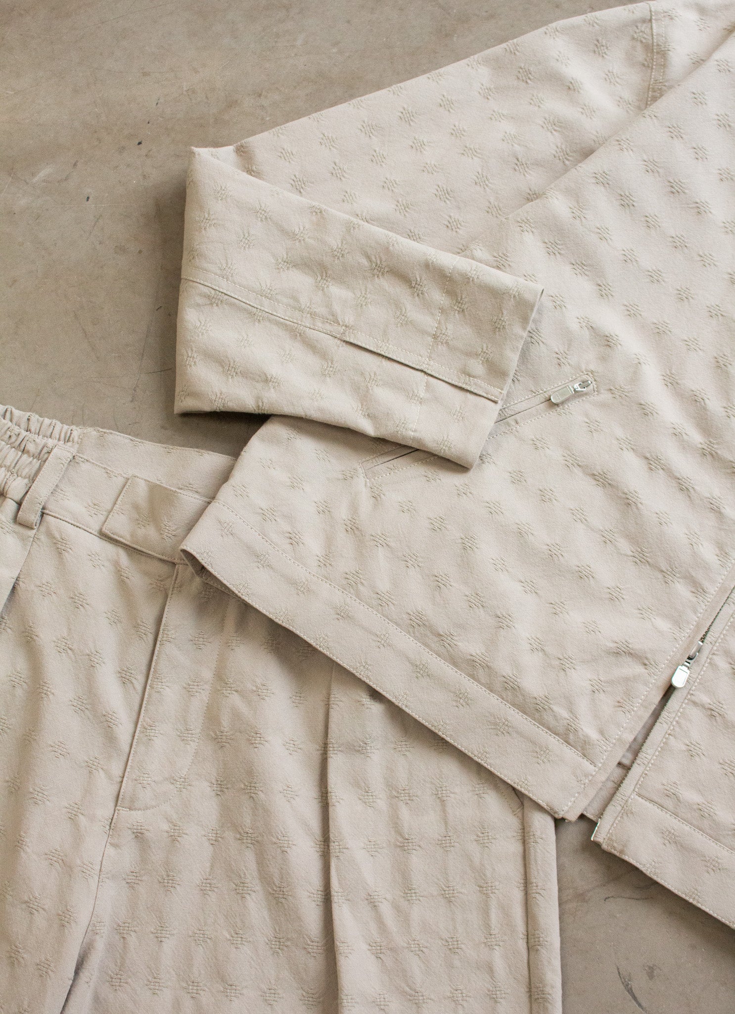 EMBROIDERED RIBIERA TROUSERS - STONE - Image 8