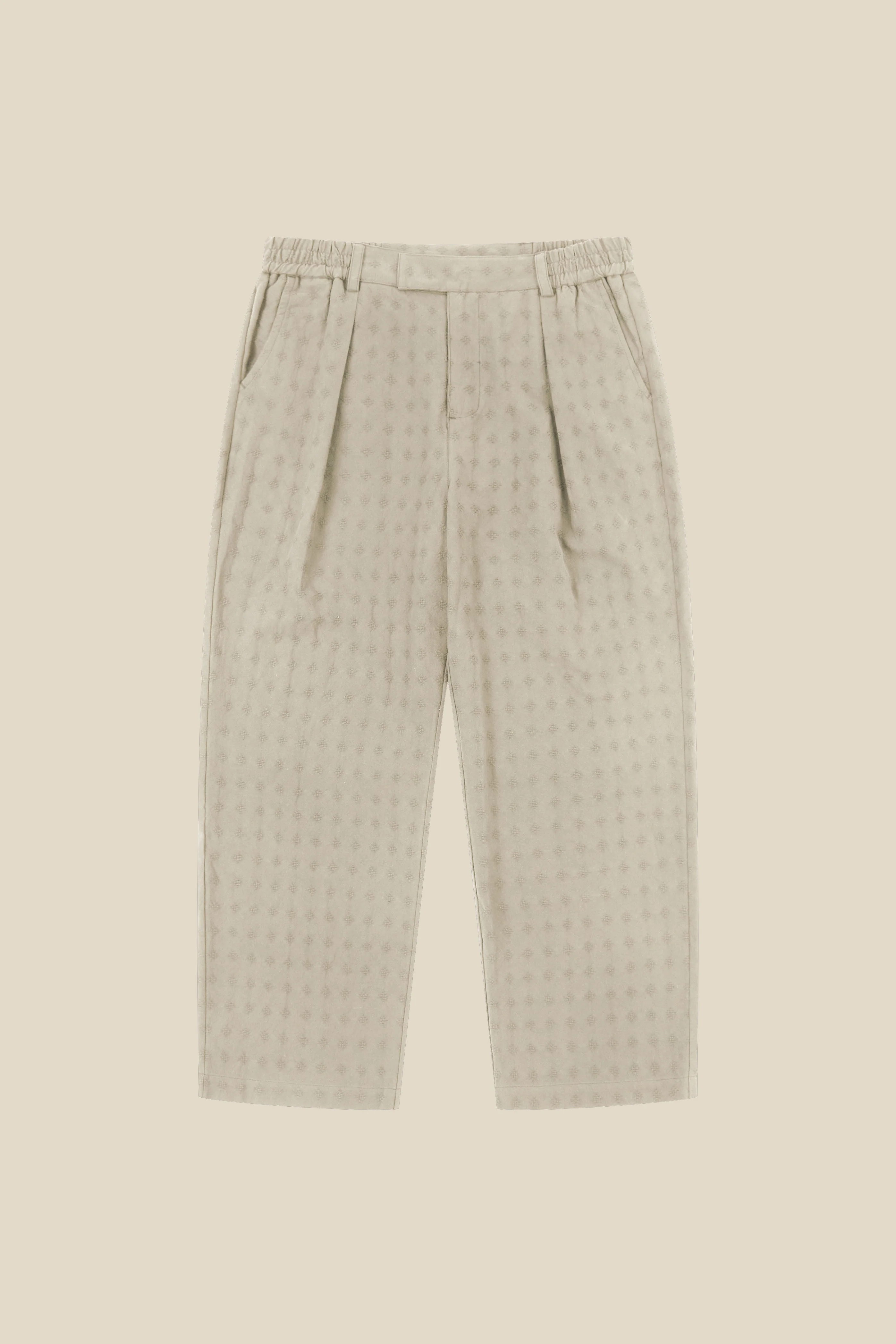 EMBROIDERED RIBIERA TROUSERS - STONE - Image 9