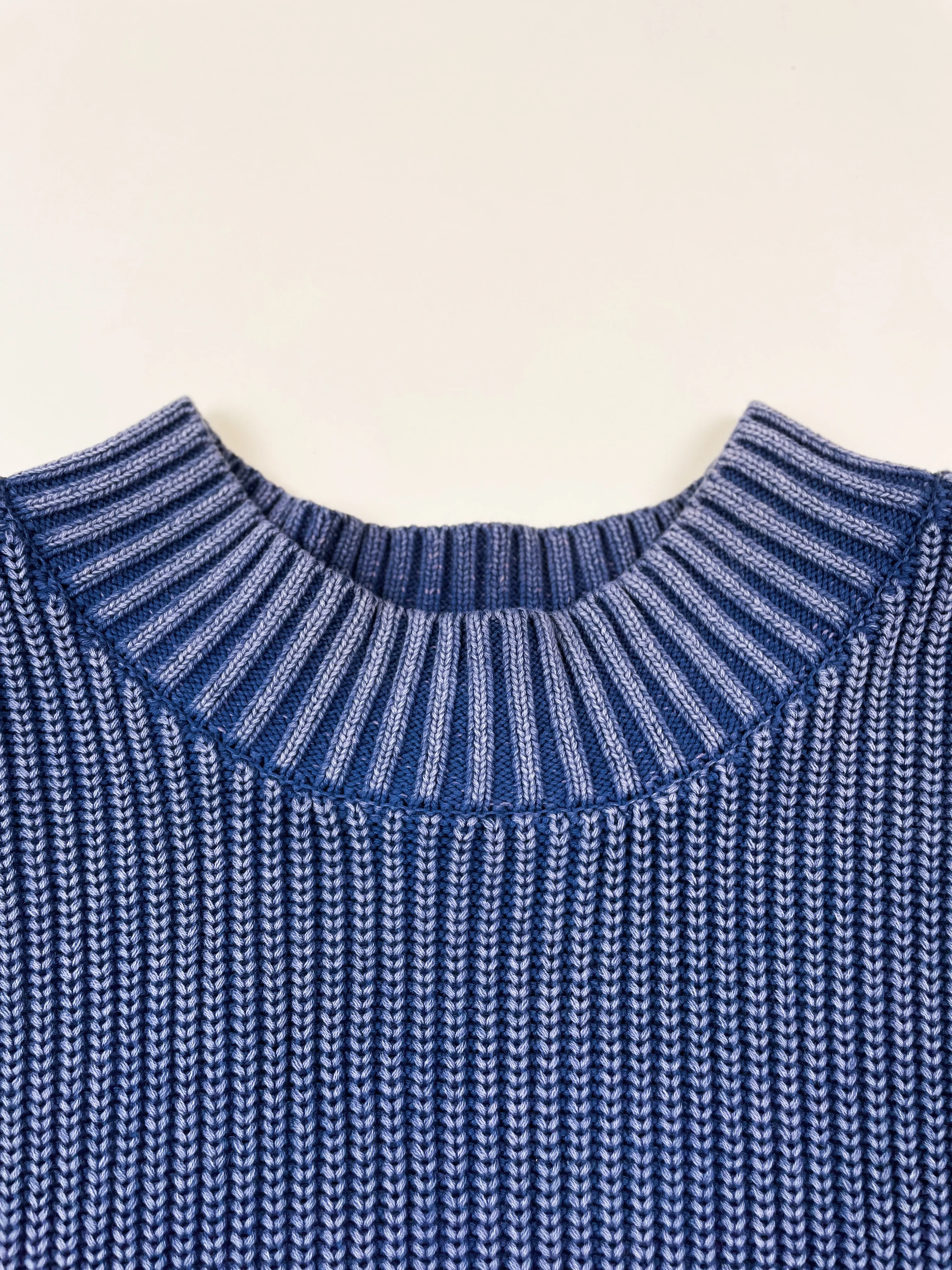 FISHERMAN RIBBED KNIT SWEATER - ACID WASHED NAVY - Image 11