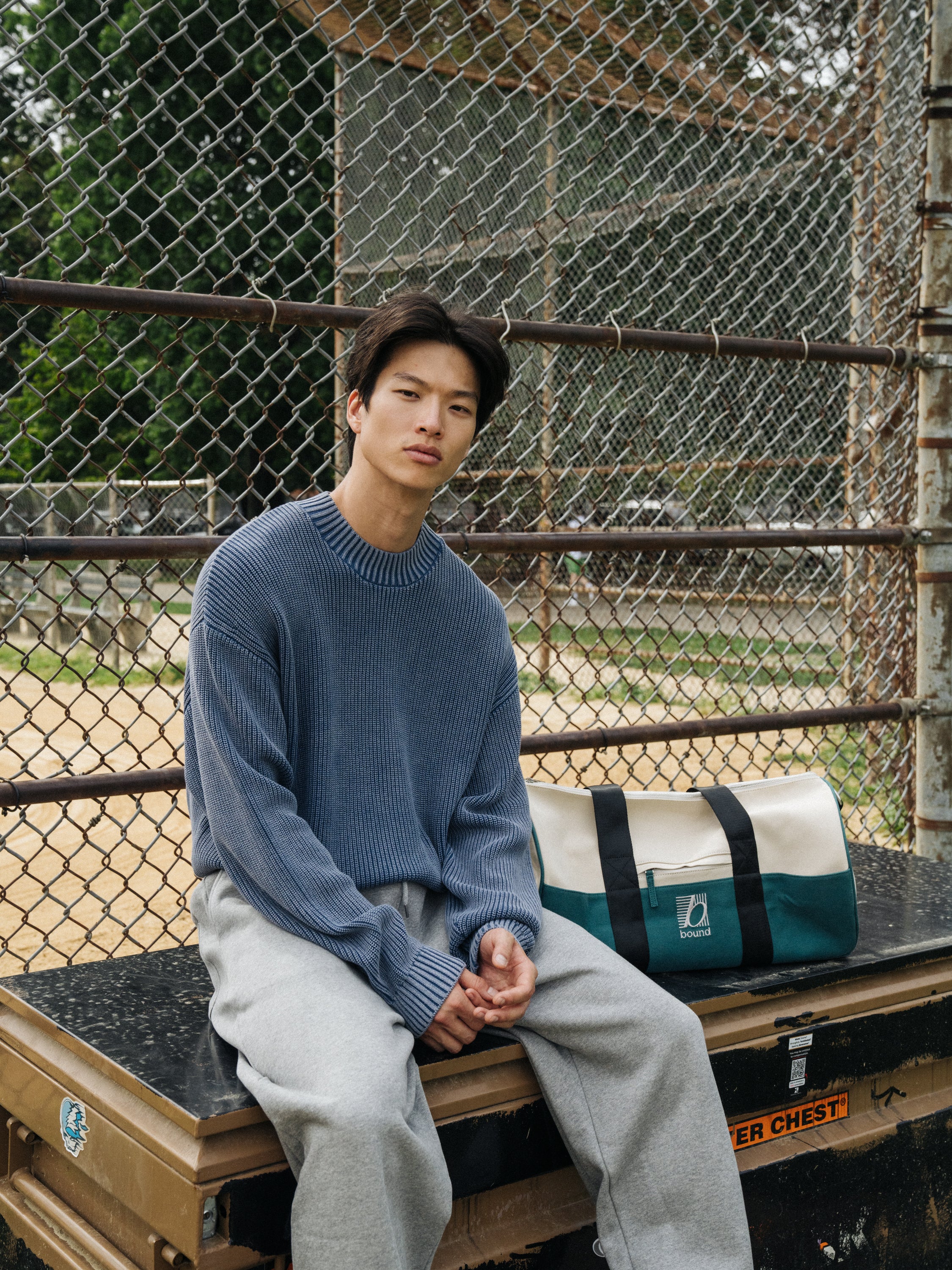 FISHERMAN RIBBED KNIT SWEATER - ACID WASHED NAVY - Image 8