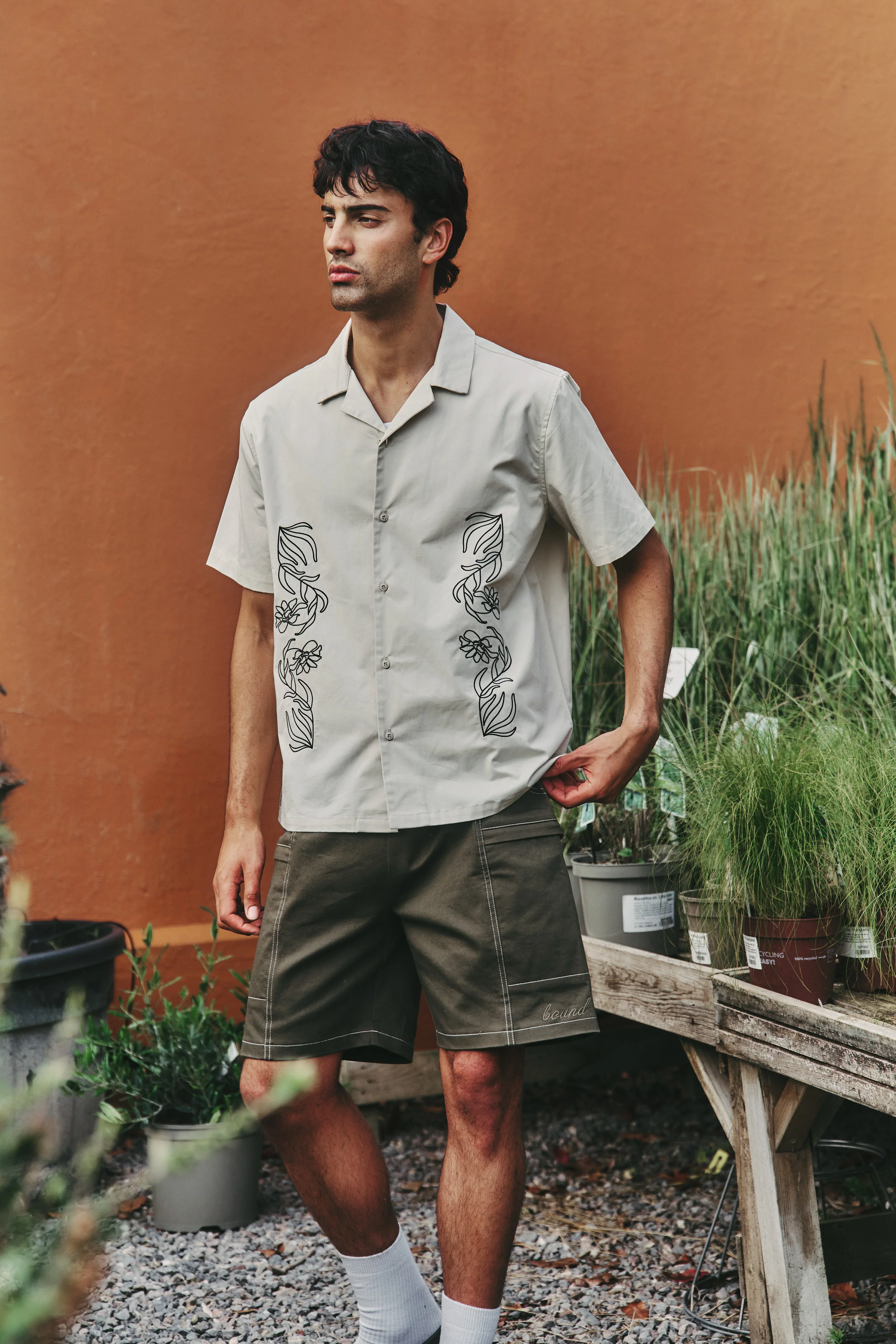 FLORAL EMBROIDERED SHIRT - ECRU - Image 7
