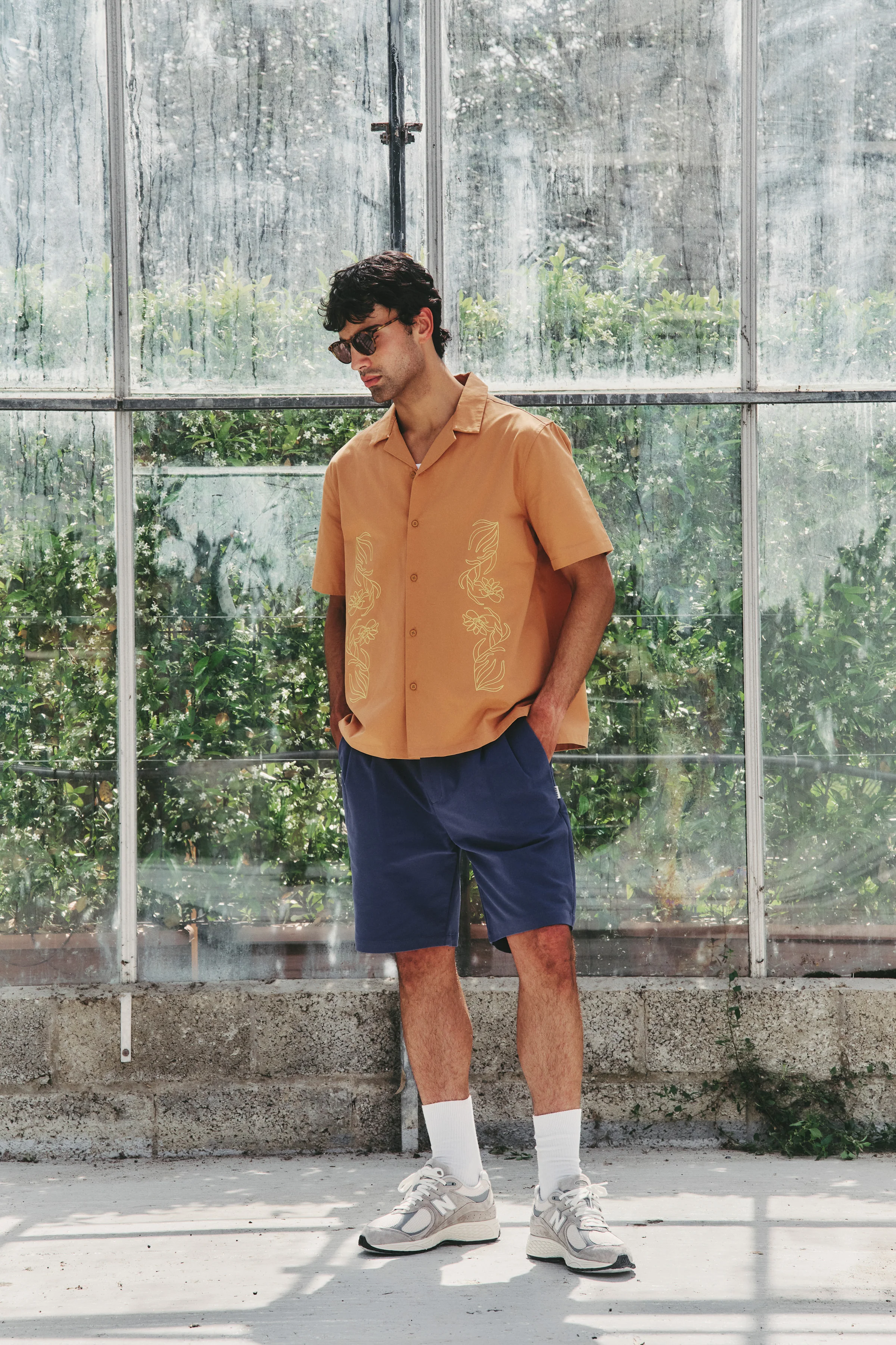 FLORAL EMBROIDERED SHIRT - RUST - Image 7