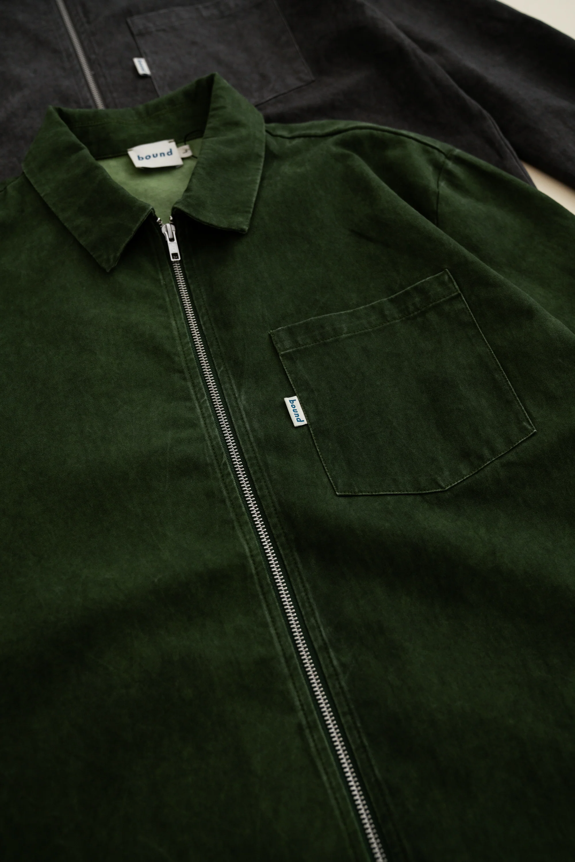 FOREST ACID WASH ZIP OVERSHIRT - Image 11