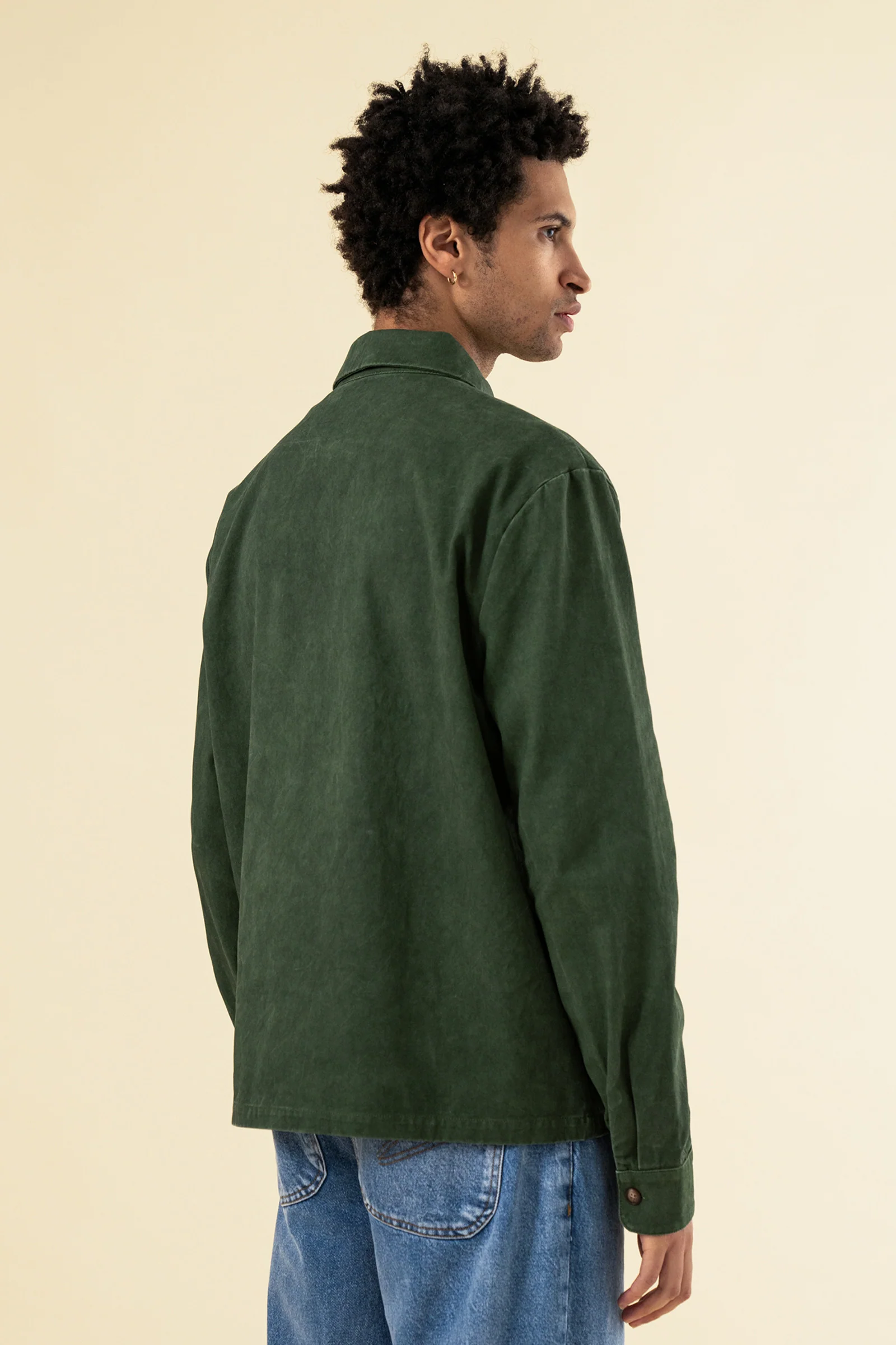 FOREST ACID WASH ZIP OVERSHIRT - Image 4