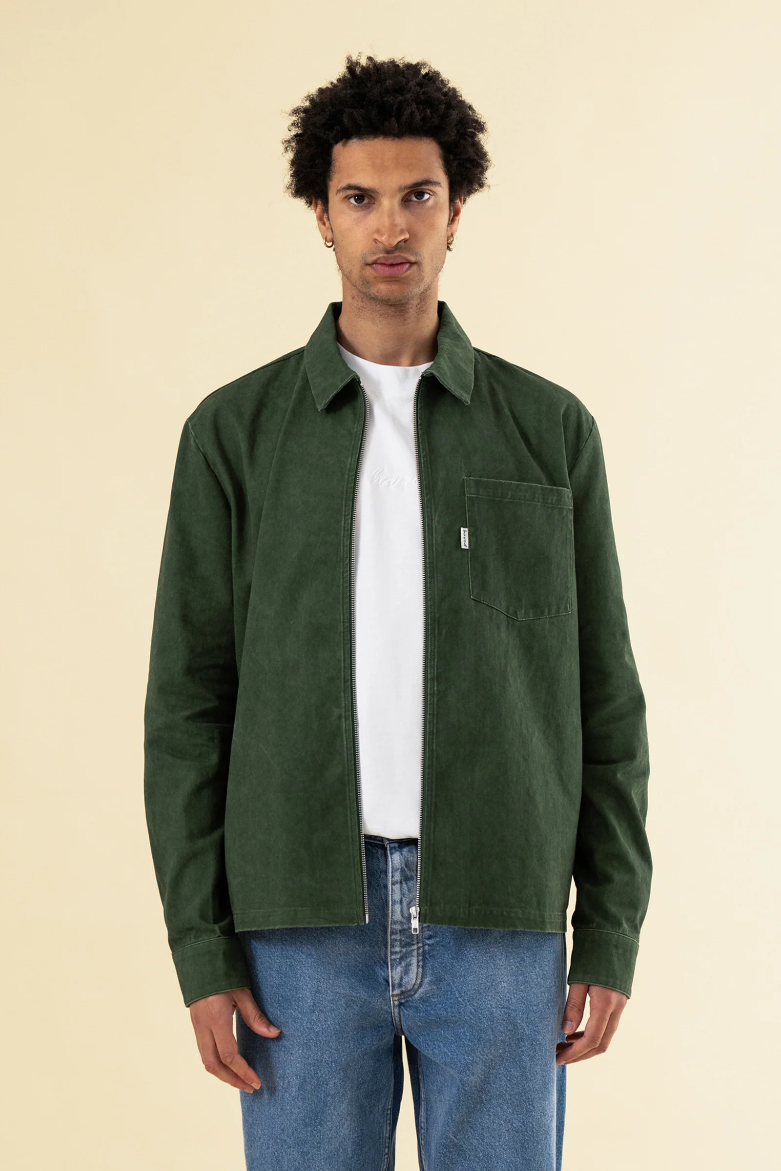 FOREST ACID WASH ZIP OVERSHIRT - Image 5