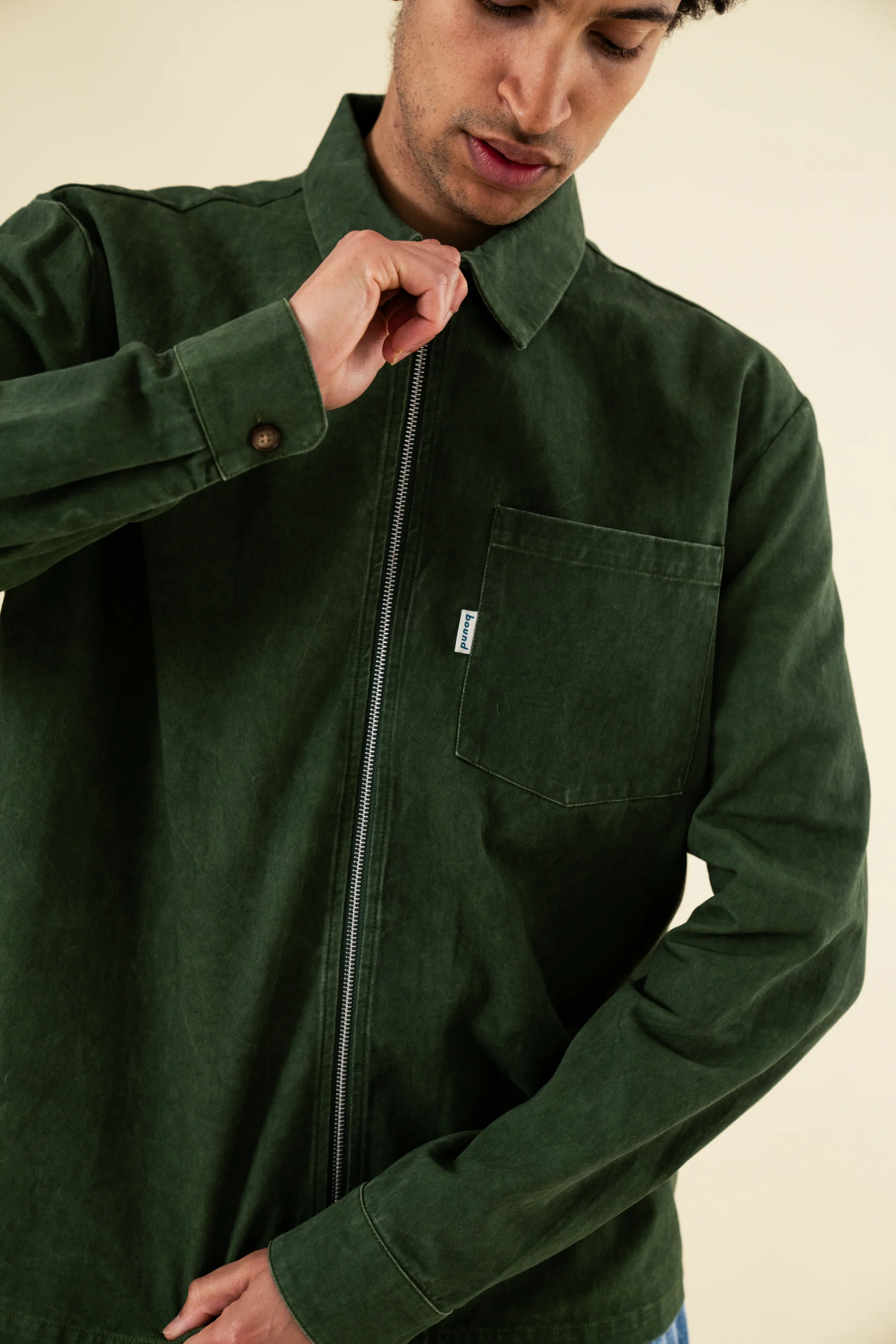FOREST ACID WASH ZIP OVERSHIRT - Image 6