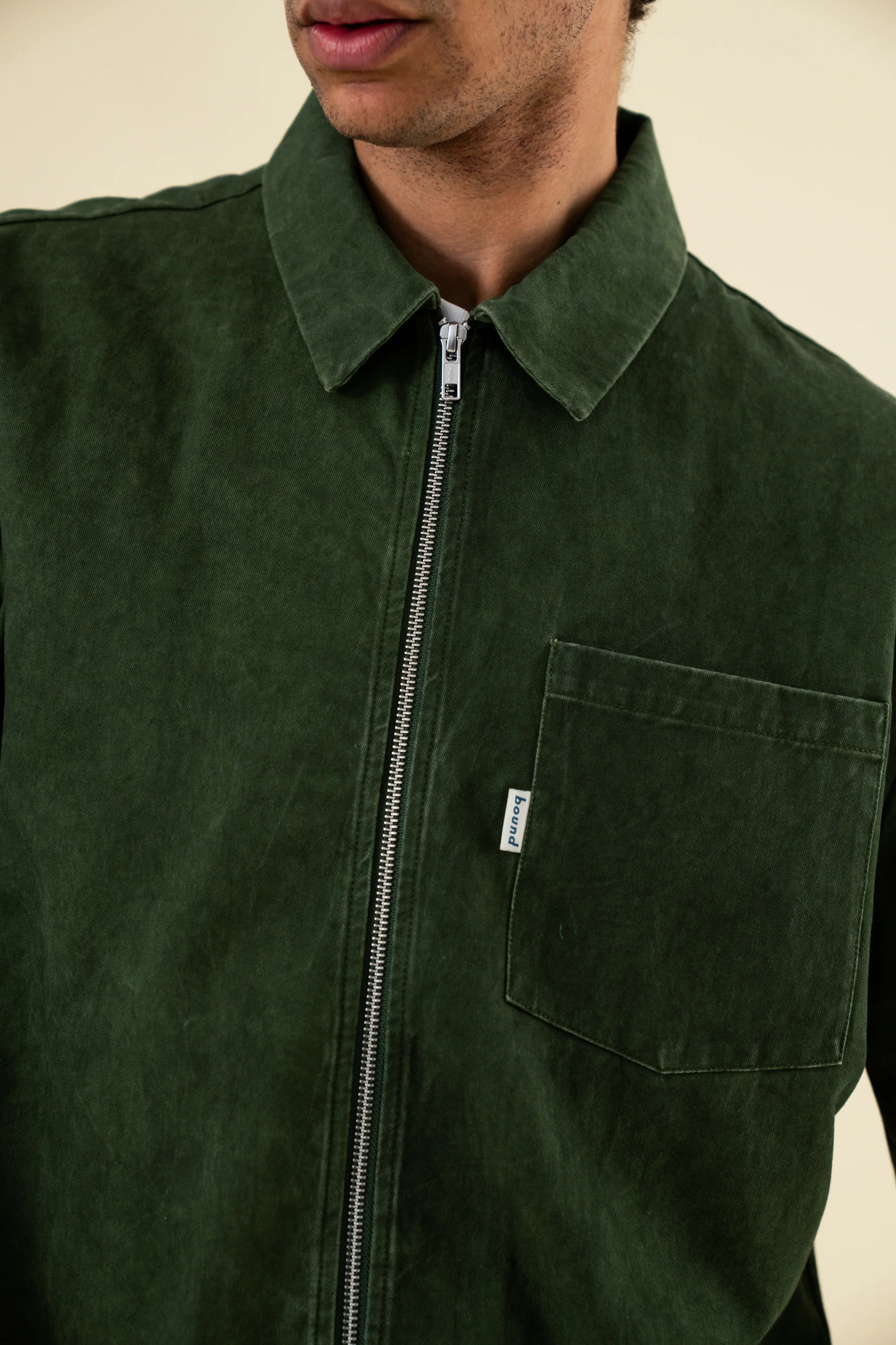 FOREST ACID WASH ZIP OVERSHIRT - Image 7