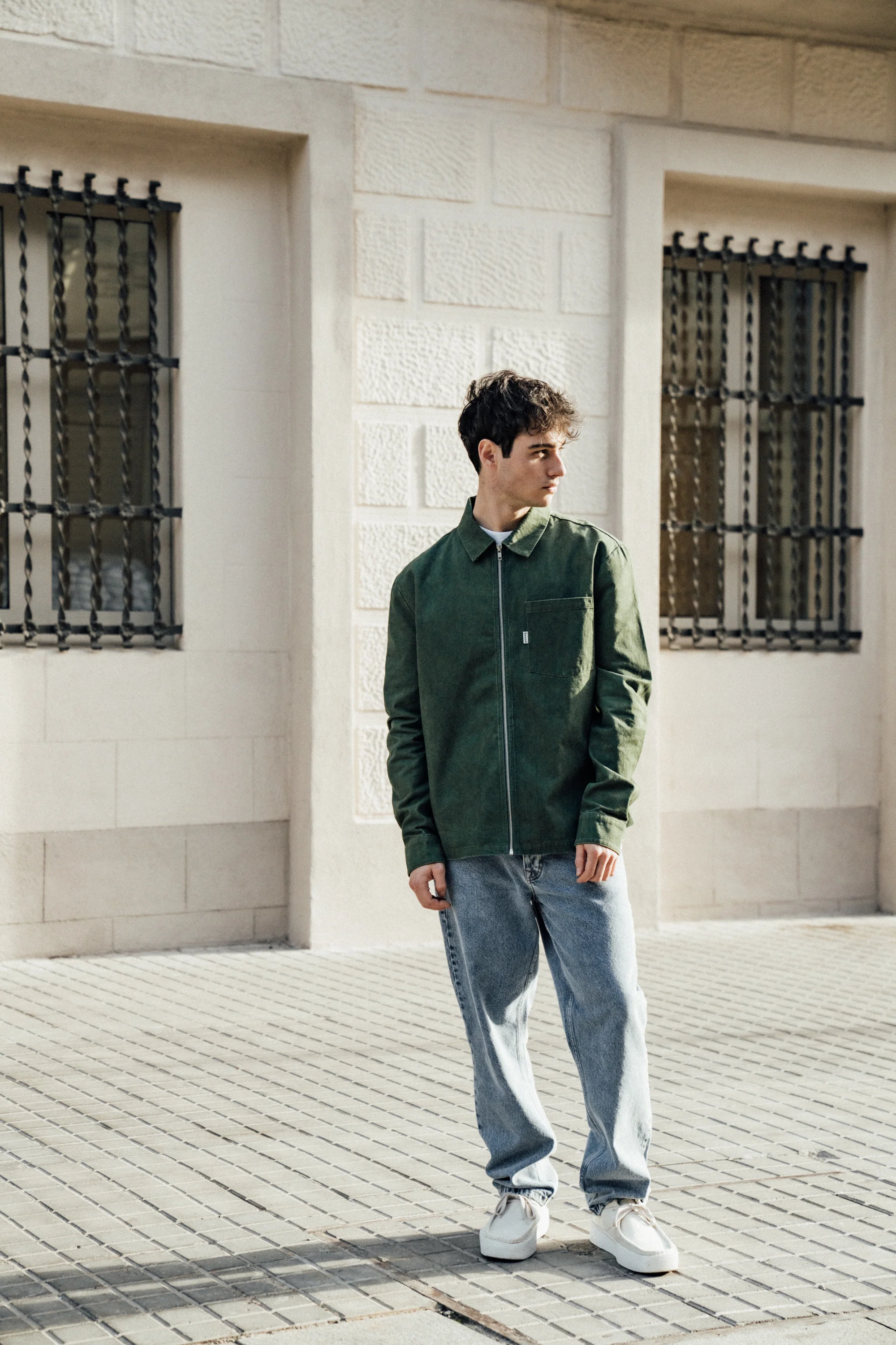 FOREST ACID WASH ZIP OVERSHIRT - Image 8