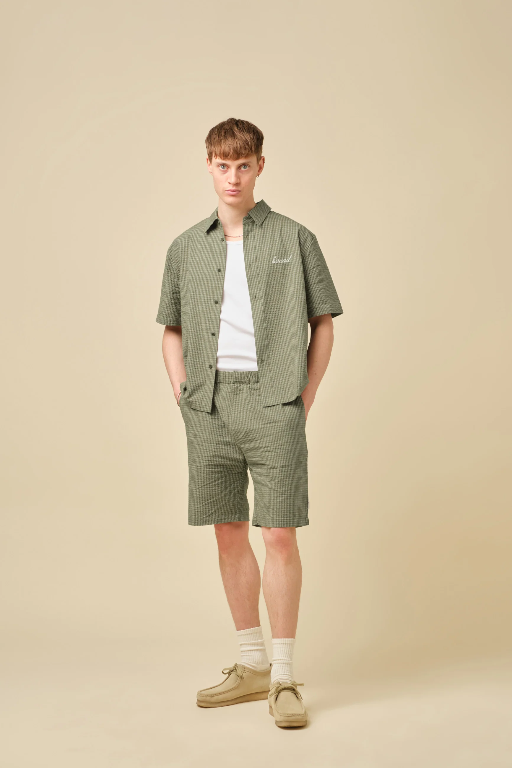 GINGHAM CROPPED SHIRT - OLIVE - Image 6