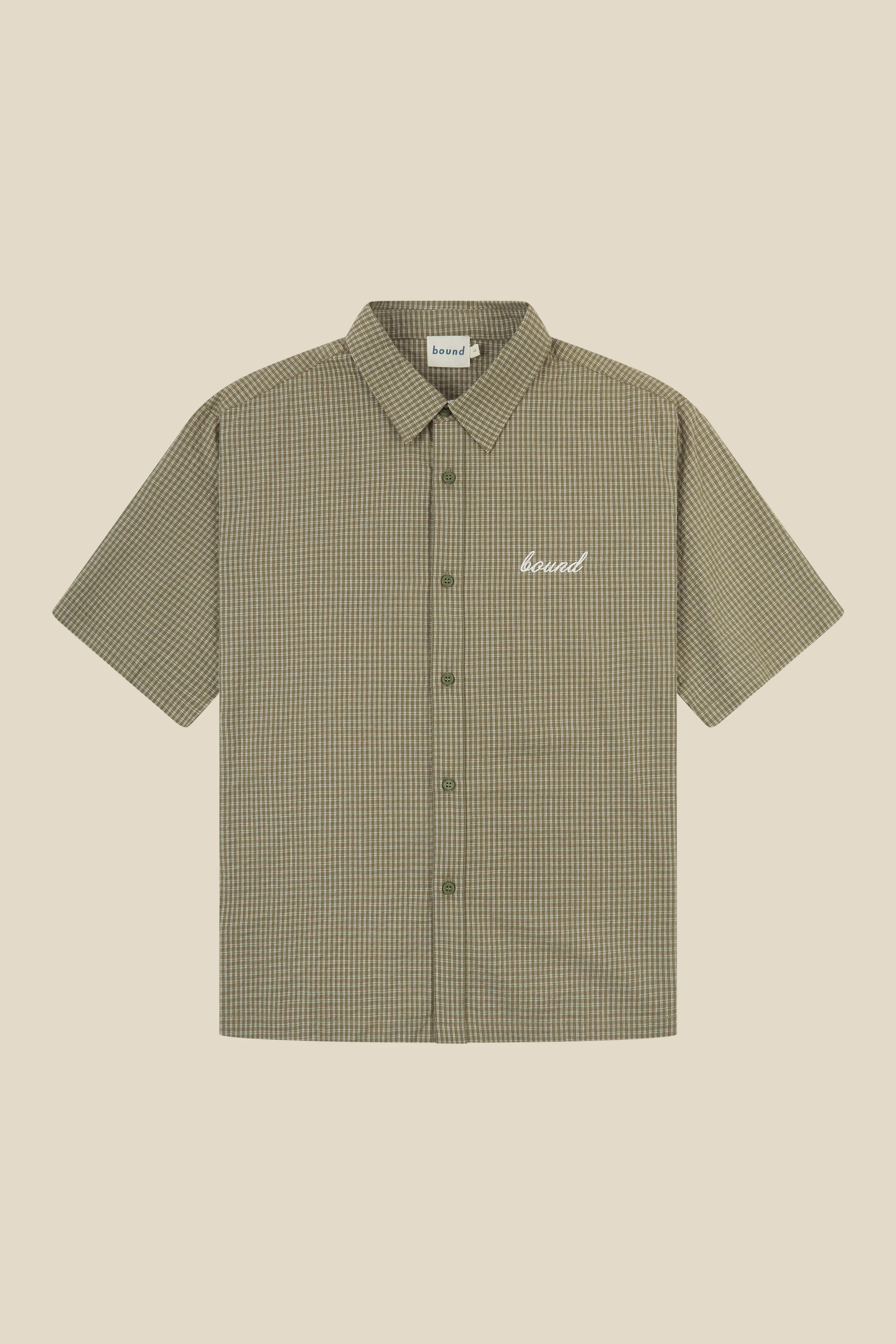 GINGHAM CROPPED SHIRT - OLIVE - Image 7