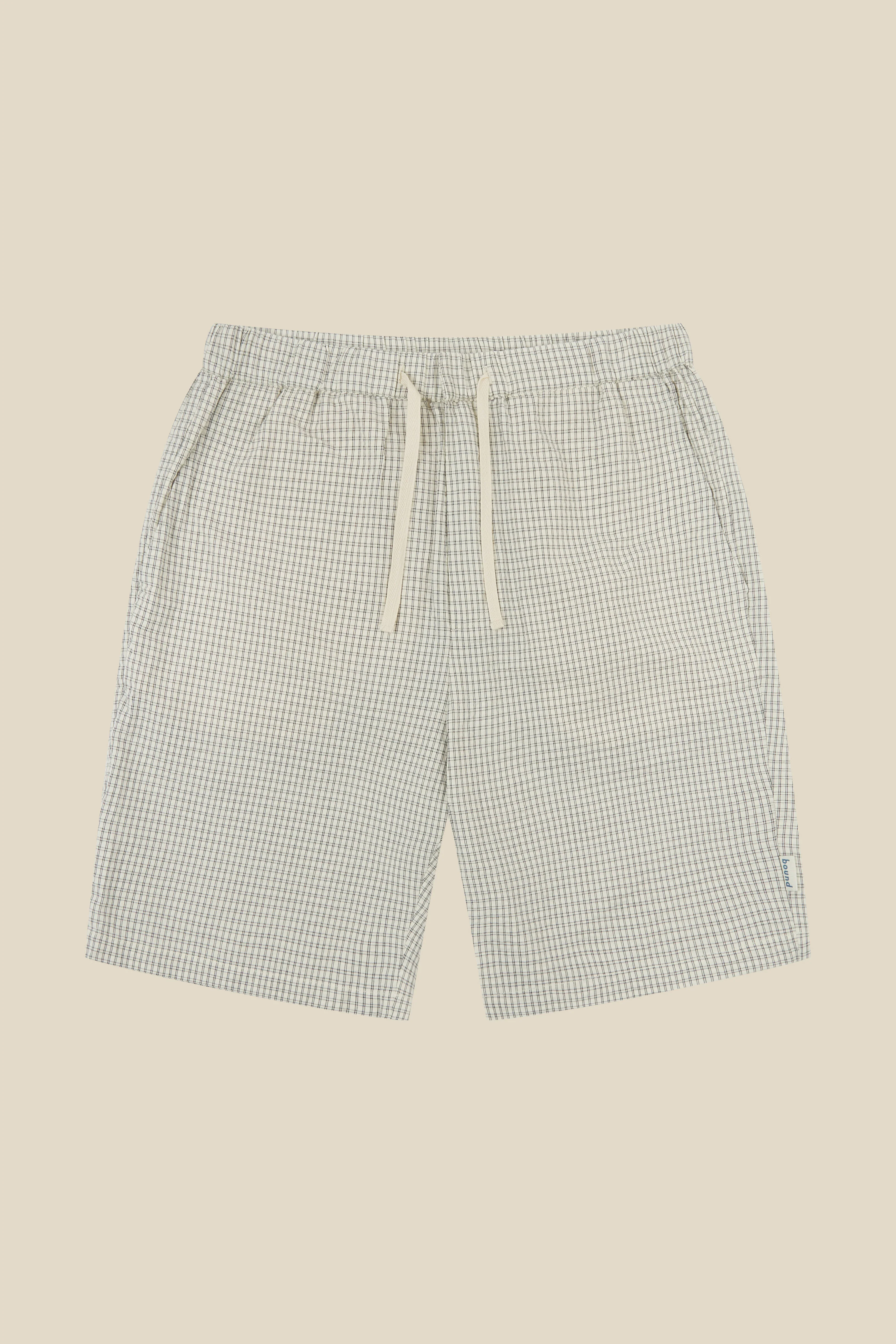 GINGHAM COTTON SHORTS - ECRU - Image 6