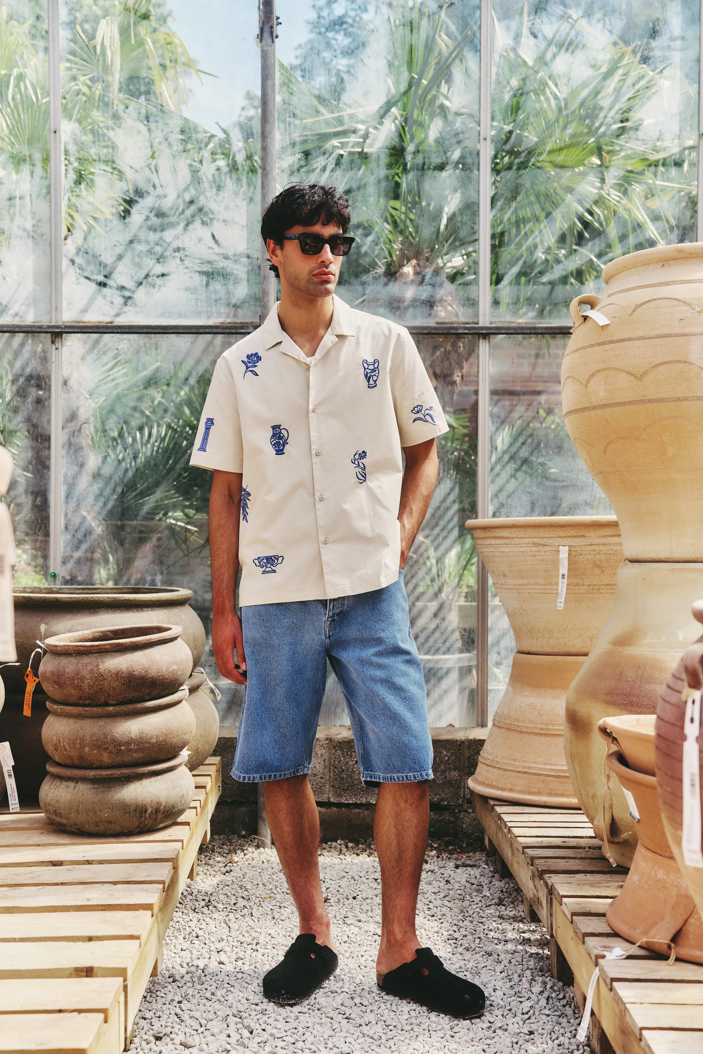 GRECIAN EMBROIDERED SHIRT - ECRU - Image 2