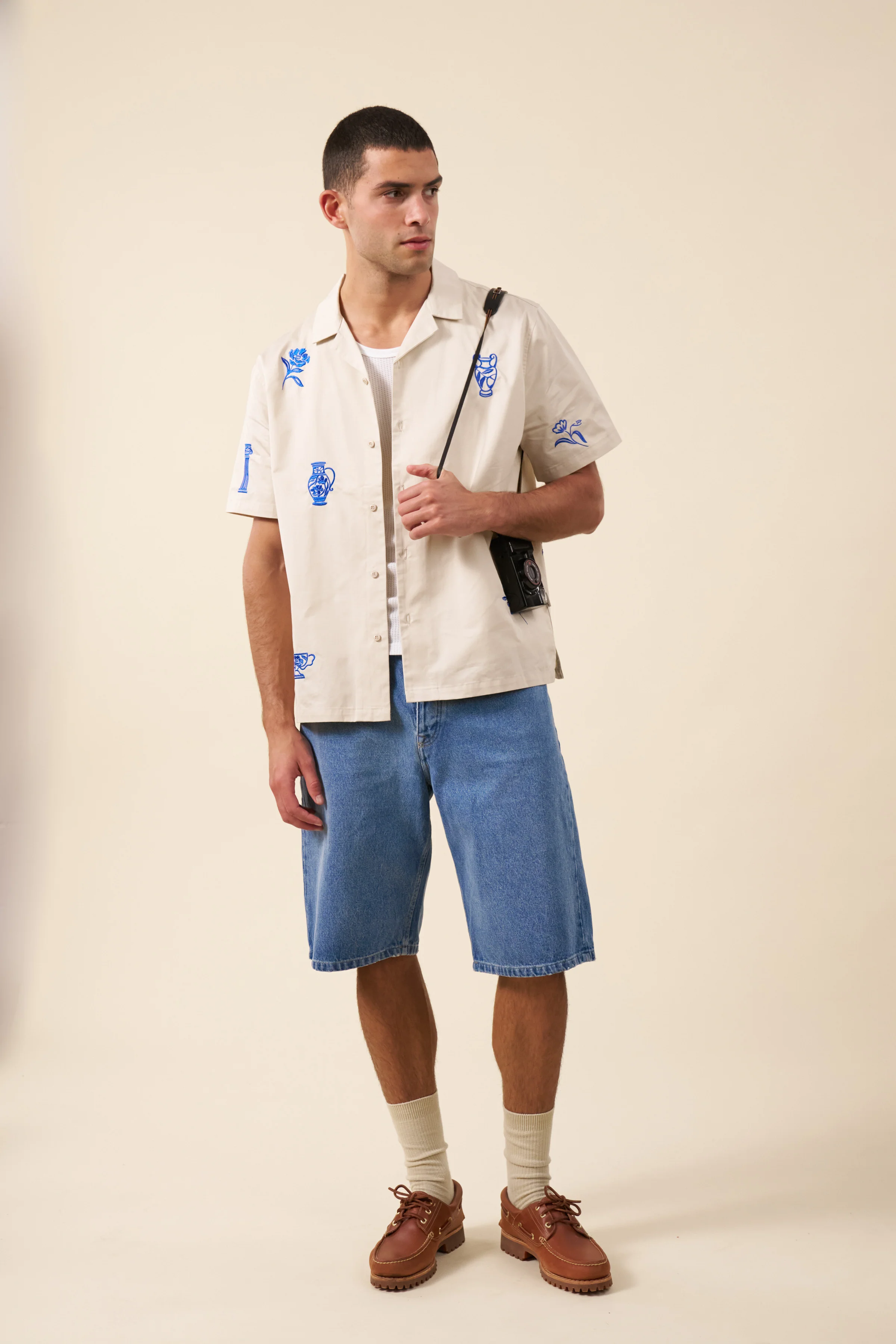 GRECIAN EMBROIDERED SHIRT - ECRU - Image 3