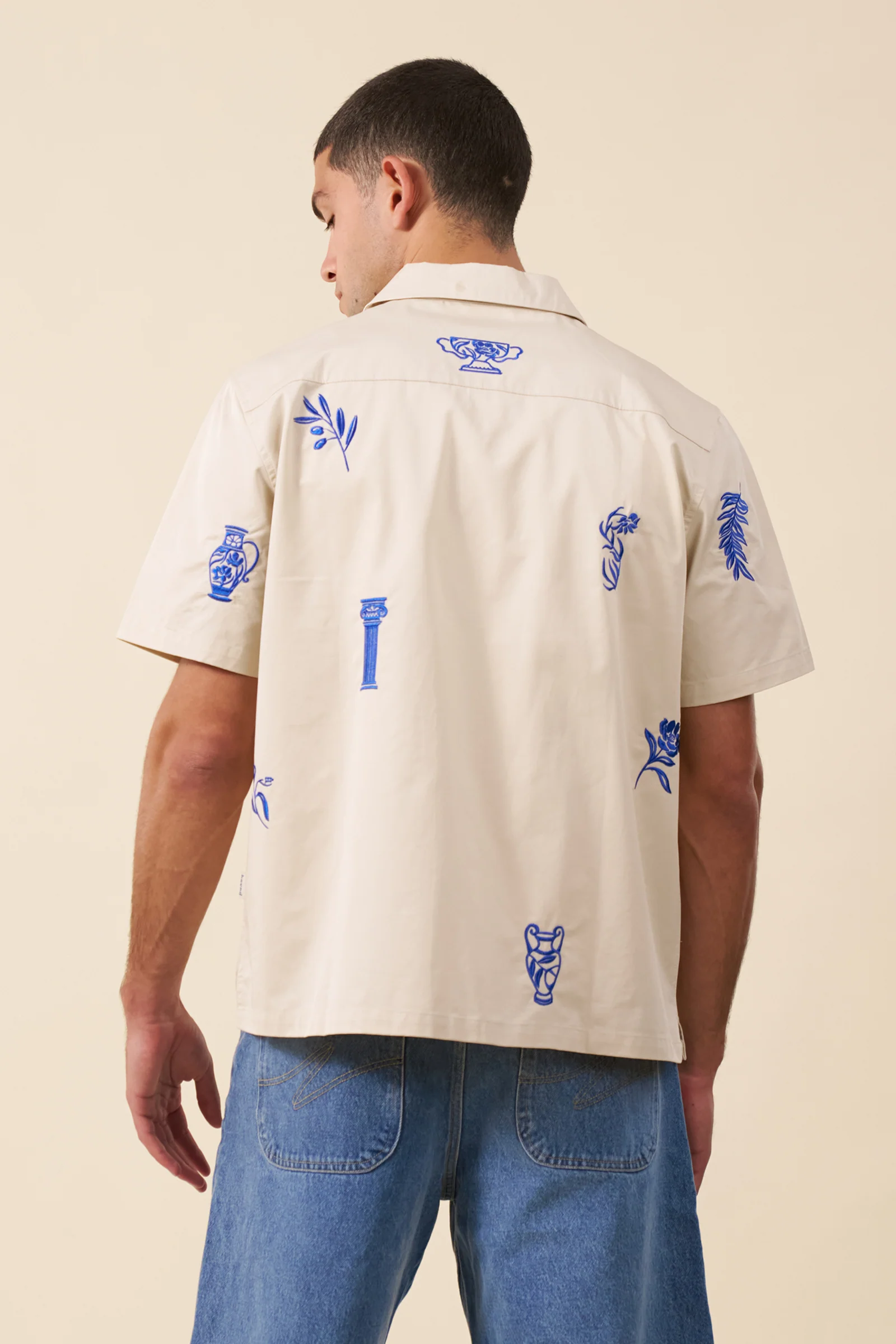 GRECIAN EMBROIDERED SHIRT - ECRU - Image 4