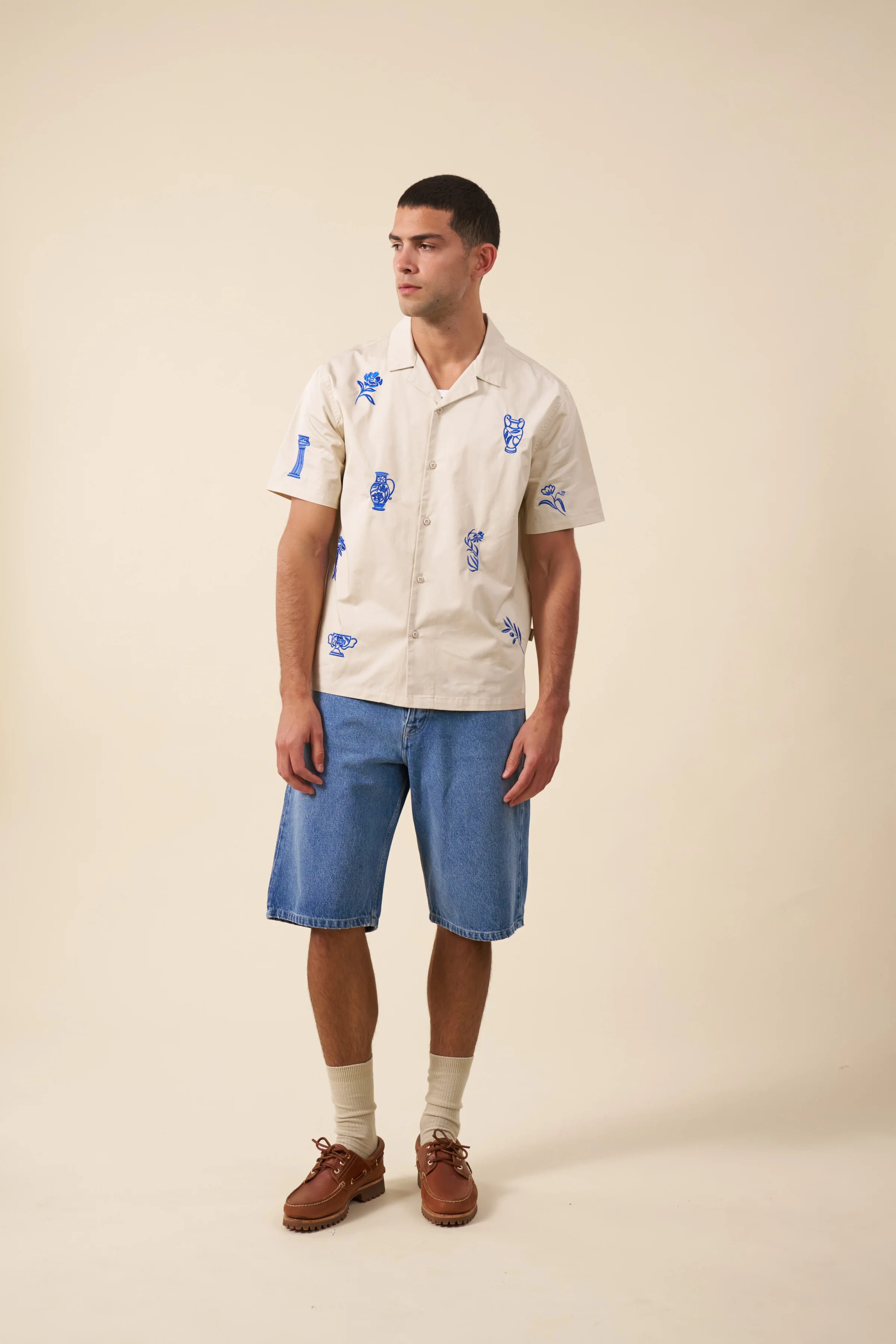 GRECIAN EMBROIDERED SHIRT - ECRU - Image 8