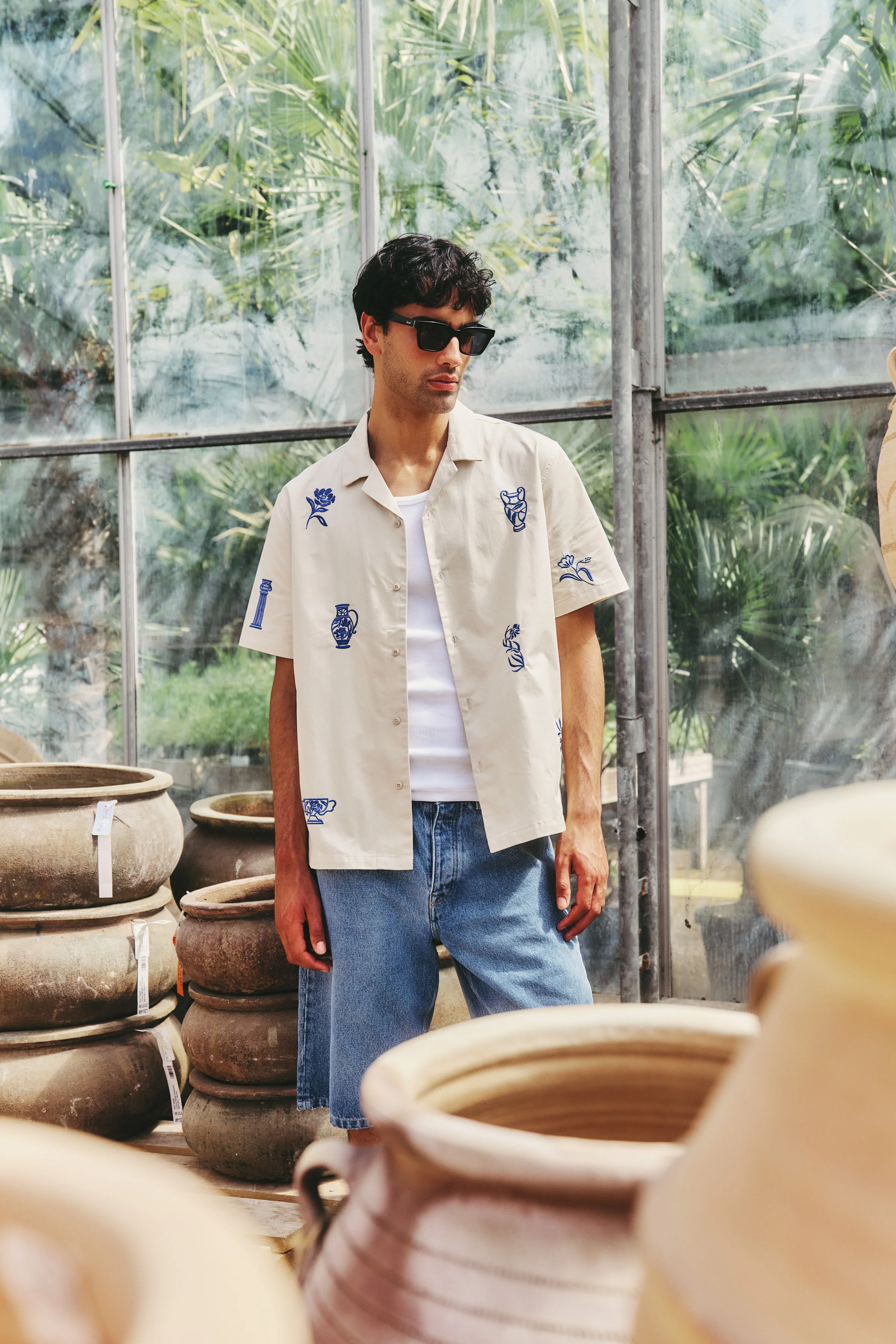 GRECIAN EMBROIDERED SHIRT - ECRU - Image 9