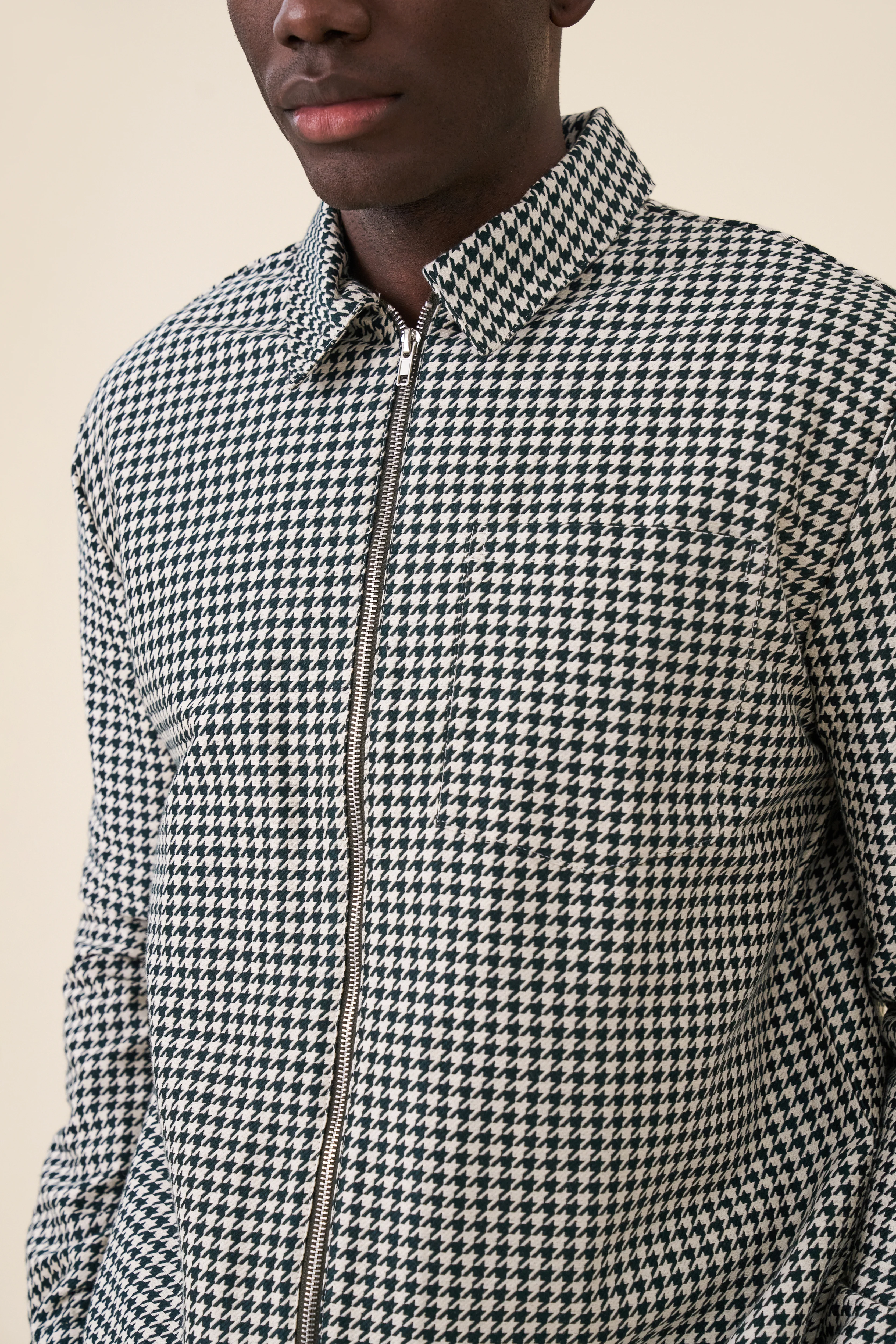 GREEN DOGTOOTH ZIP UP OVERSHIRT - Image 5